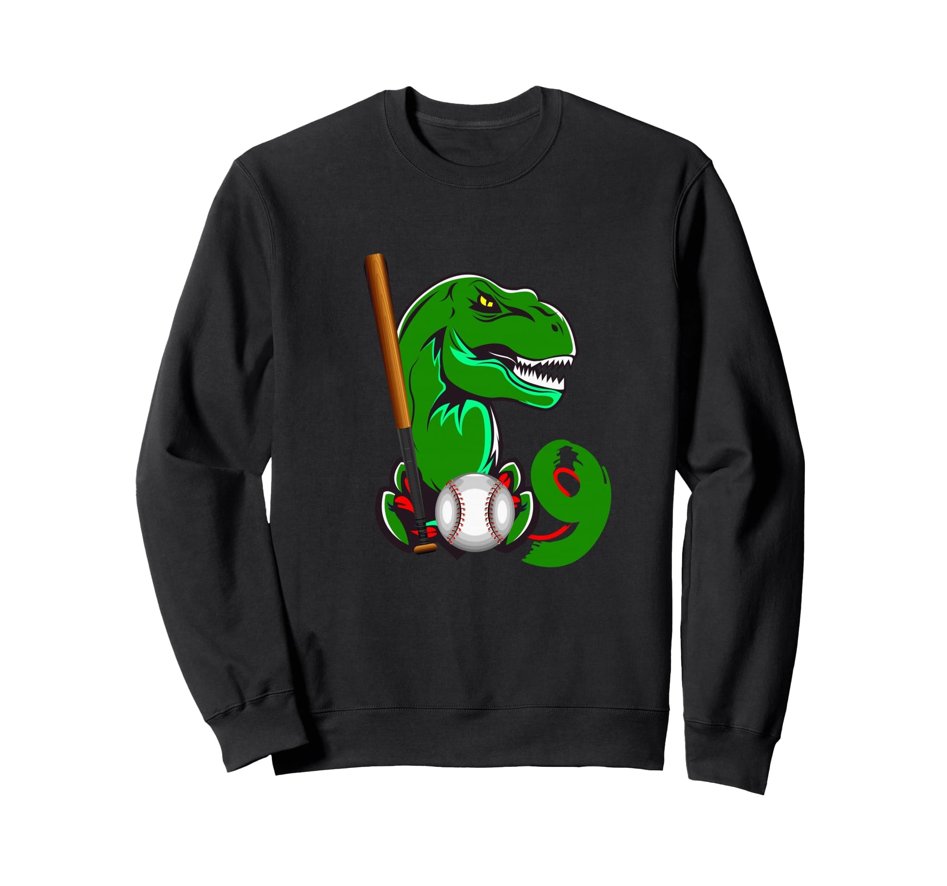 Baseball Dinosaurs T Rex Dino 9Th Sweatshirt - Novelty Apparel for Adults - T-Shirt, Sweatshirt, Hoodie