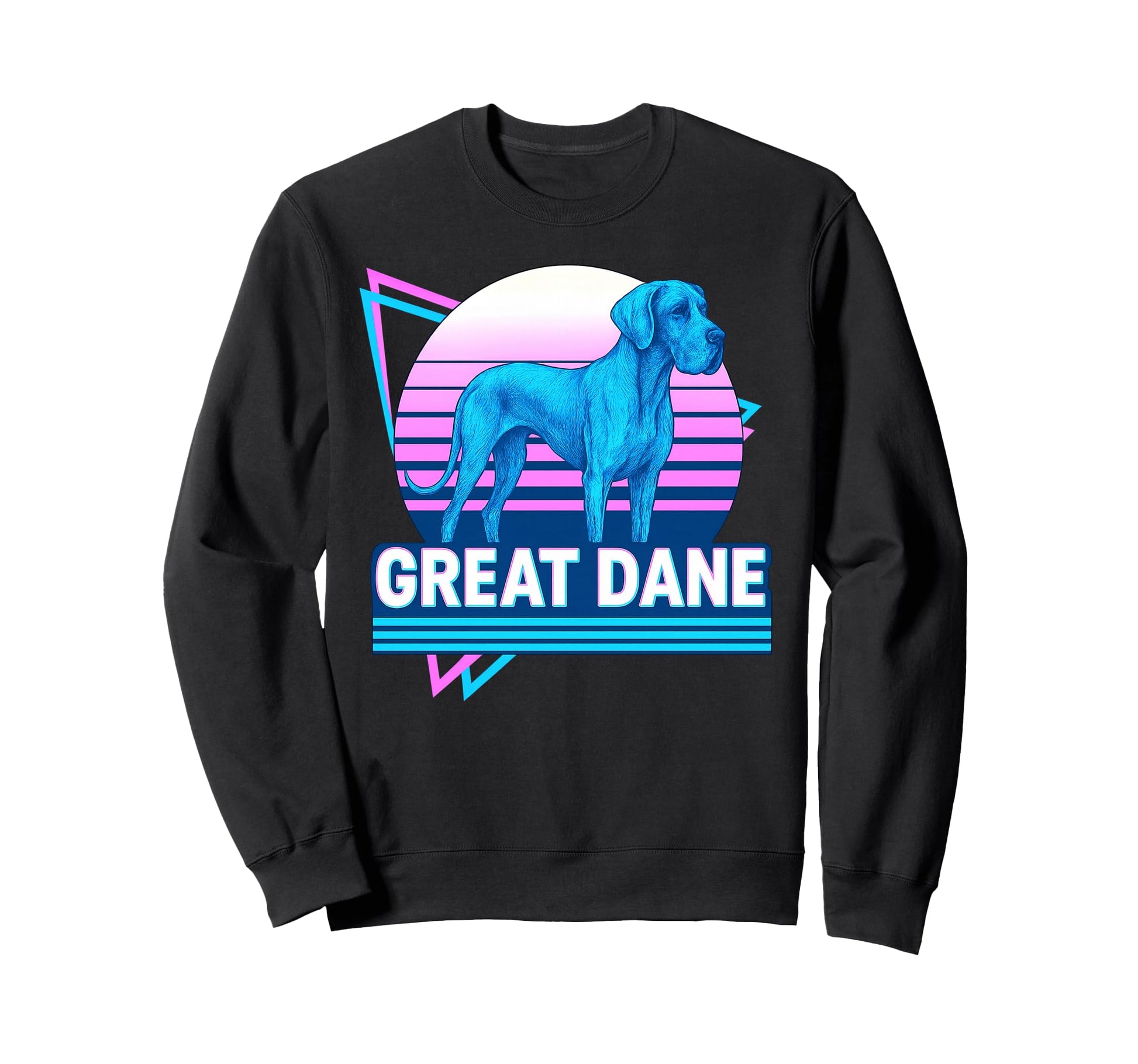 Great Dane Synthwave Aesthetic Sweatshirt - Custom Art Print for Adults - T-Shirt, Sweatshirt, Hoodie