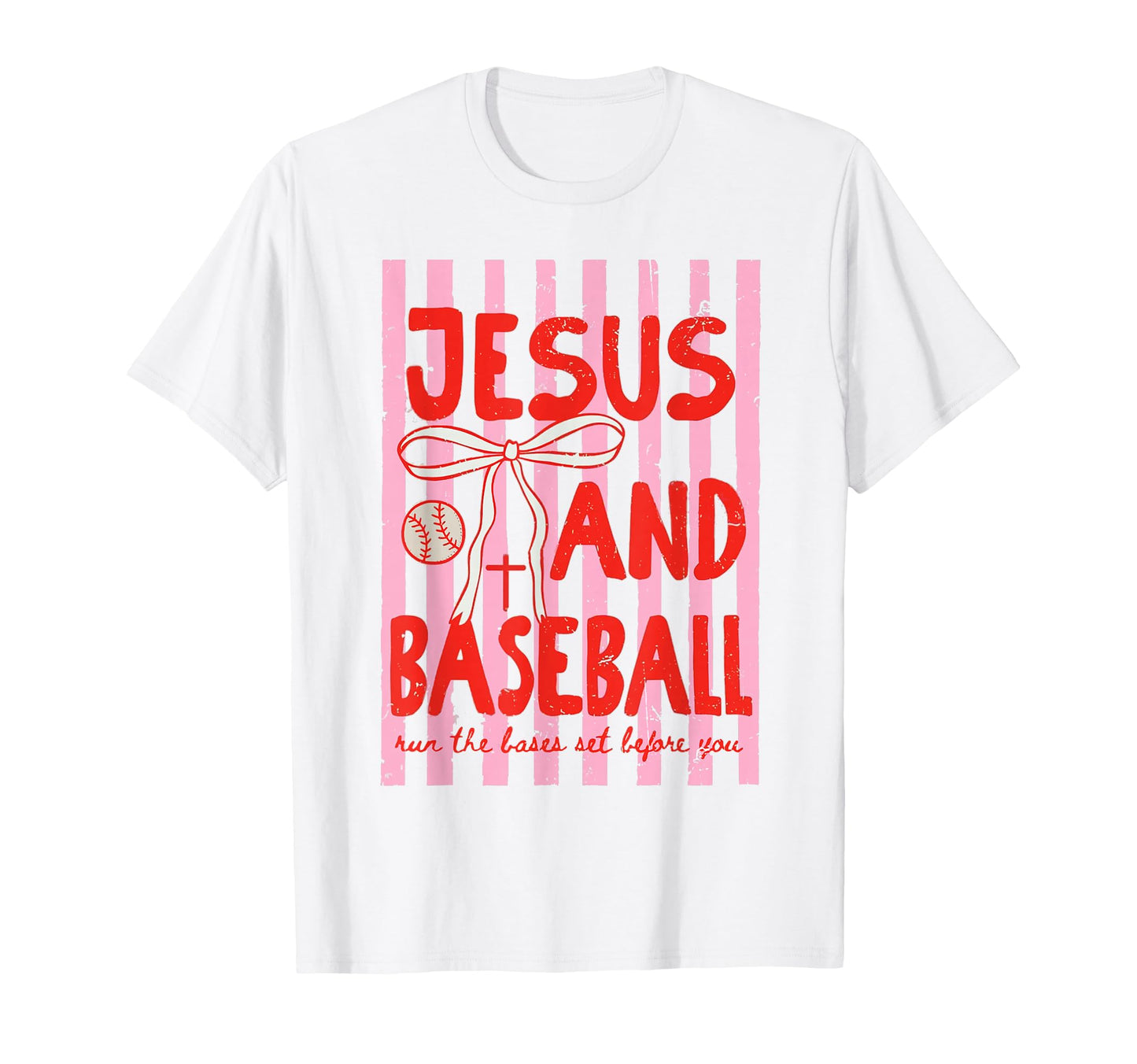 Jesus And Baseball Coquette Game Day T-Shirt - Minimalist Print Men Women - T-Shirt, Sweatshirt, Hoodie