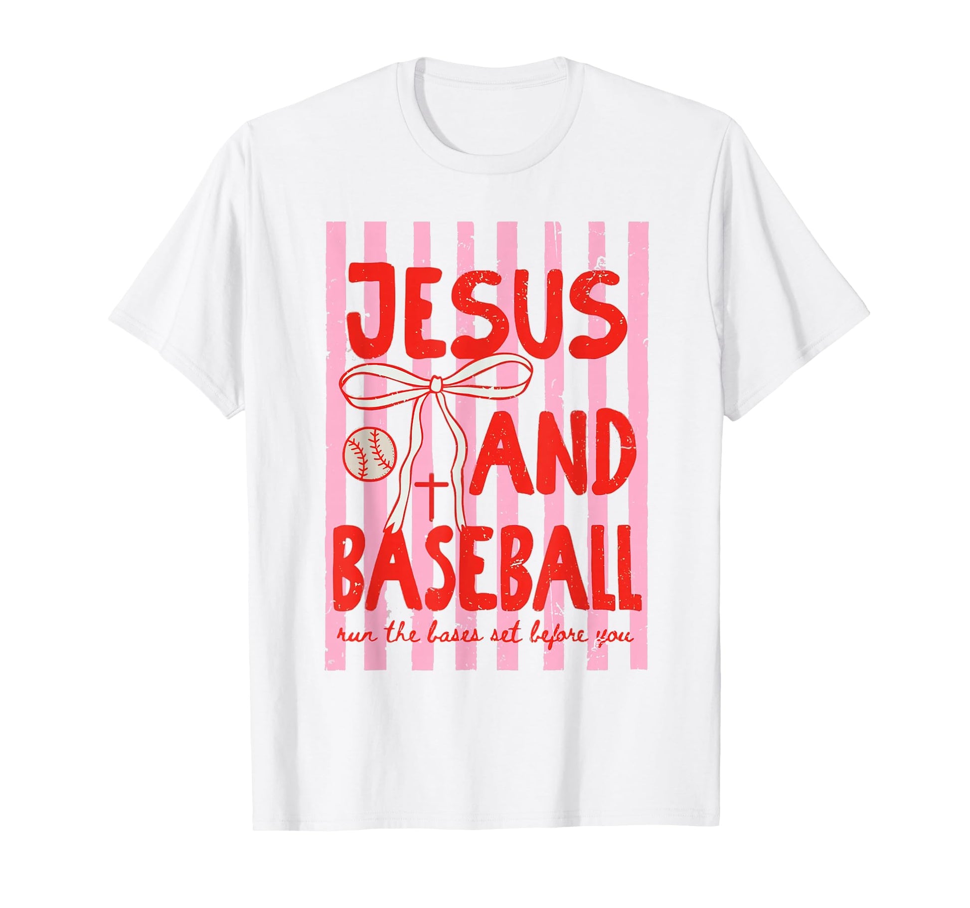 Jesus And Baseball Coquette Game Day T-Shirt - Minimalist Print Men Women - T-Shirt, Sweatshirt, Hoodie