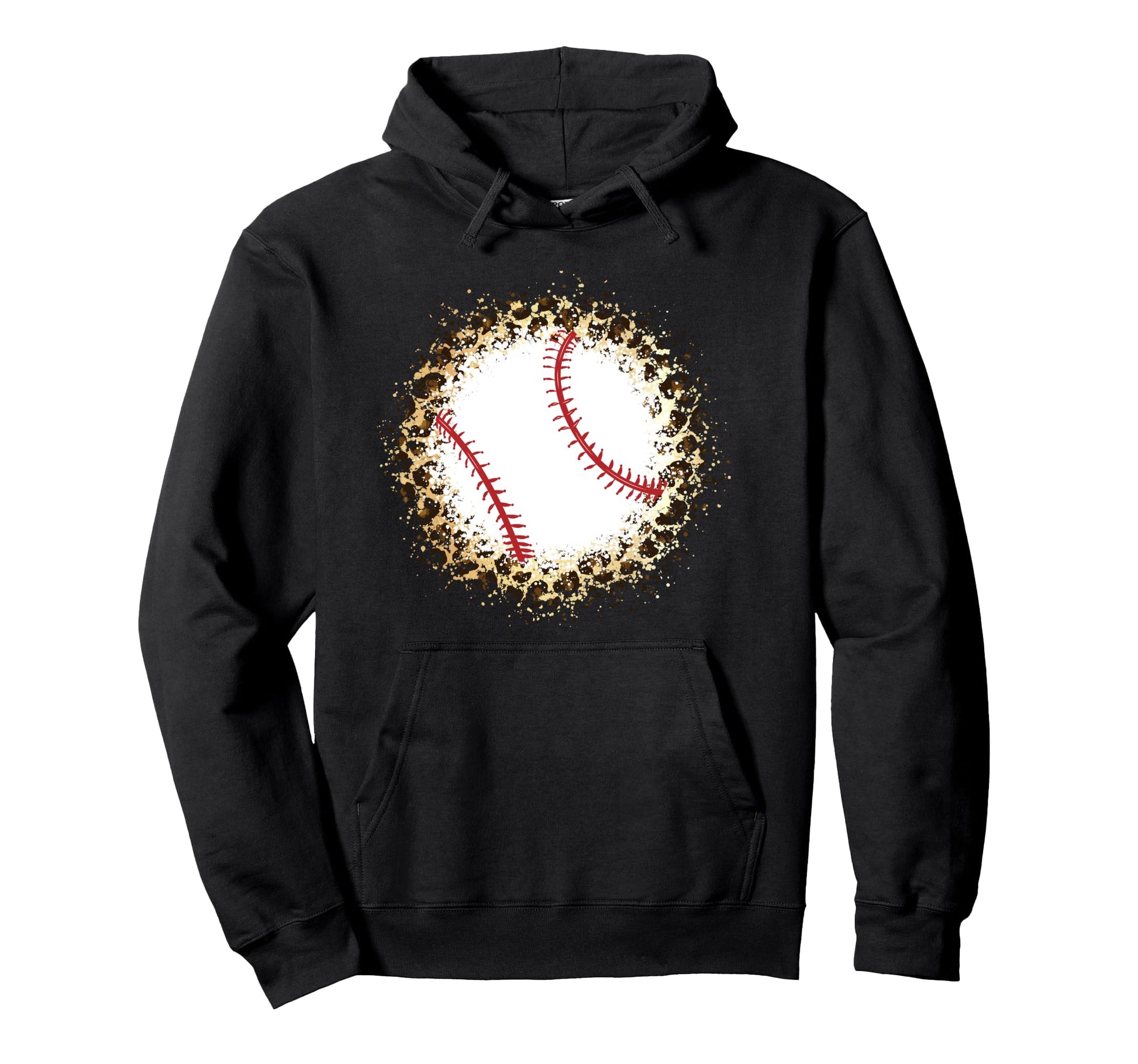 Bleached Baseball Leopard Baseball Lover Hoodie - Minimalist Print Unisex - T-Shirt, Sweatshirt, Hoodie