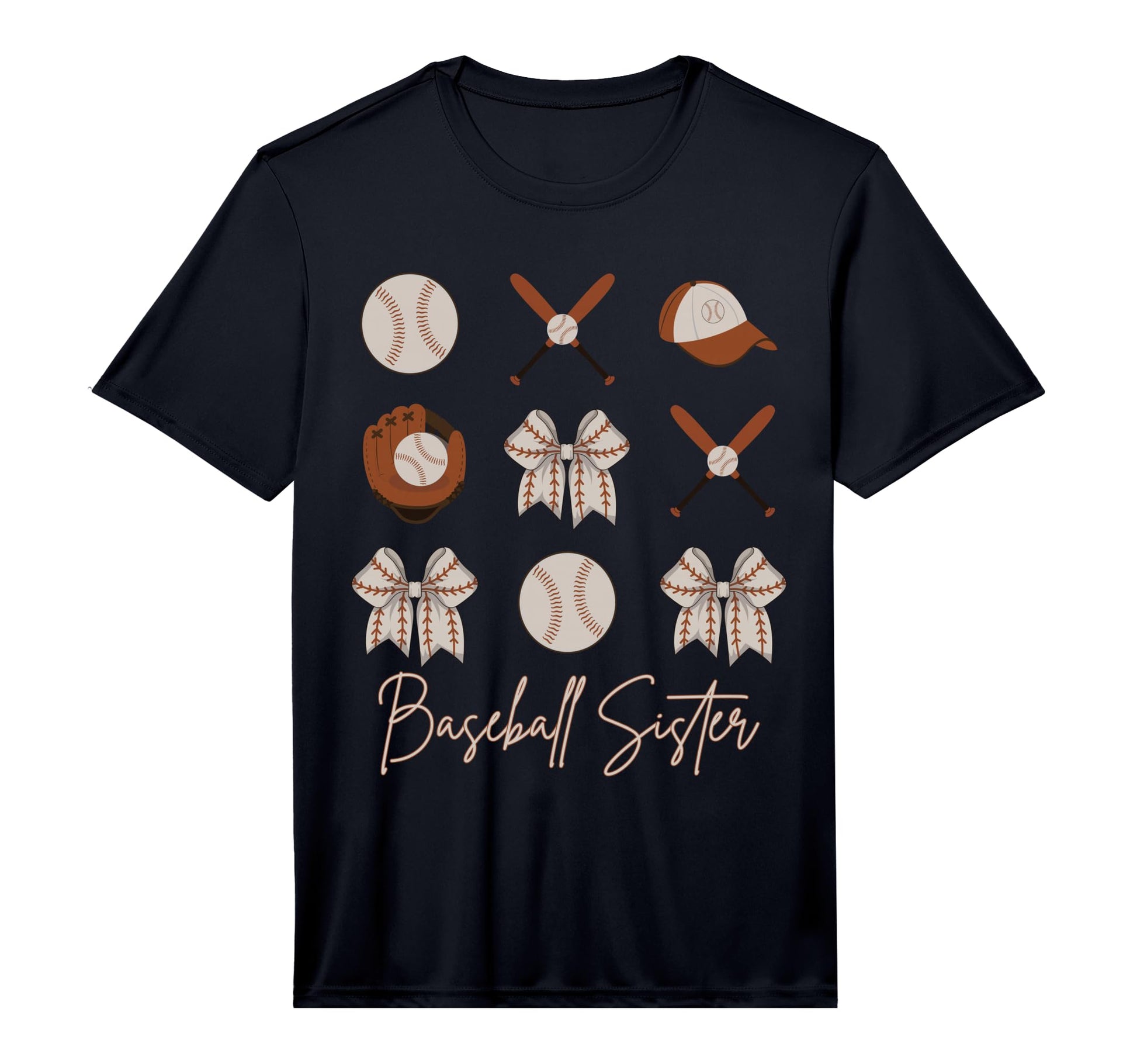 Baseball Sister Coquette Bow Cheer T-Shirt - Unique Graphic Unisex - T-Shirt, Sweatshirt, Hoodie