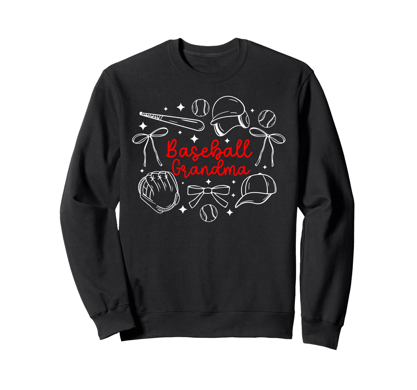 Baseball Grandma Coquette Grandma Sweatshirt - Graphic Print for Adults - T-Shirt, Sweatshirt, Hoodie