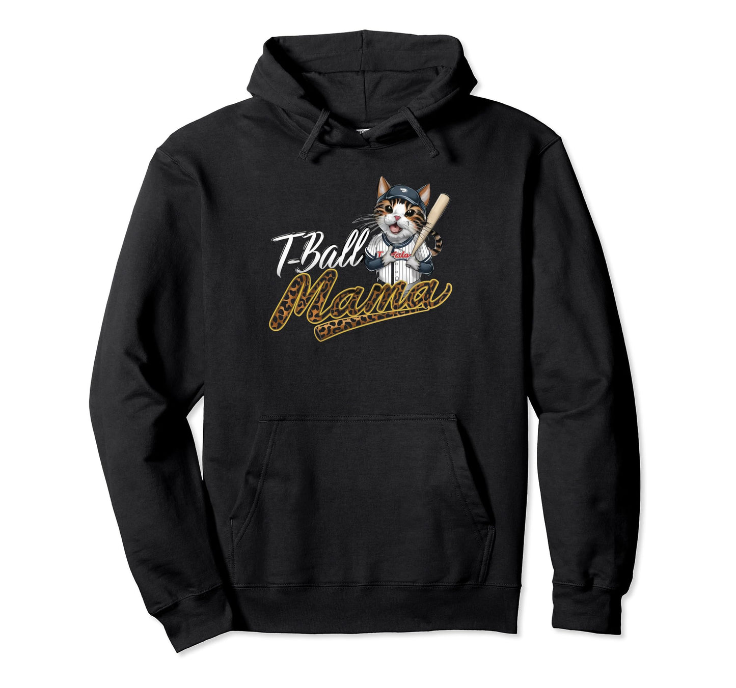 Teeball Mom Leopard T Ball Mom Hoodie - Aesthetic Graphic for Adults - T-Shirt, Sweatshirt, Hoodie