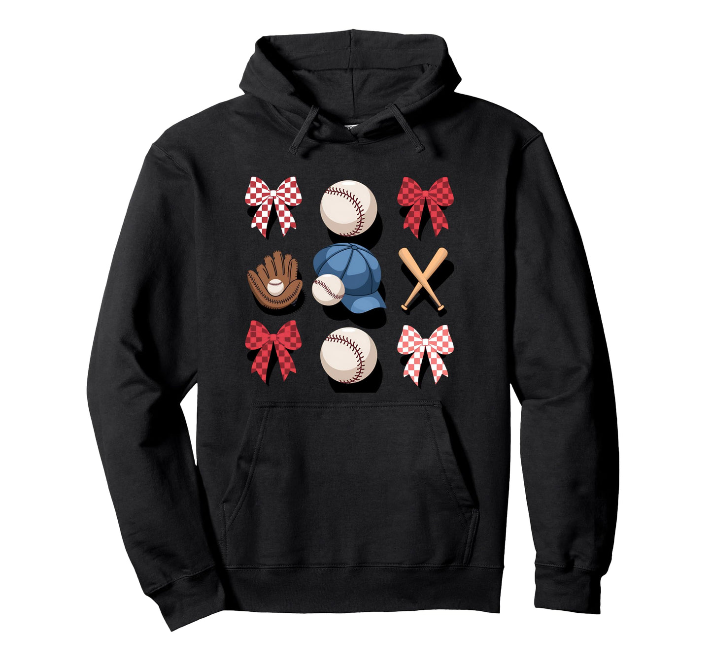 Baseball Mom Coquette Bow Mothers Day Hoodie - Minimalist Print for Adults - T-Shirt, Sweatshirt, Hoodie
