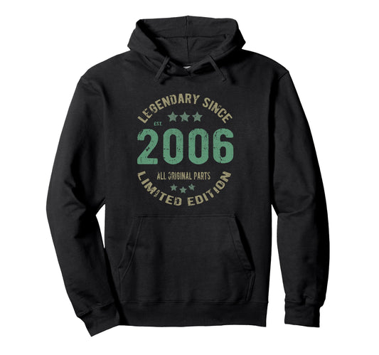 20 Year Old Bday Legend Since 2006 20Th Hoodie - Unique Graphic for Adults - T-Shirt, Sweatshirt, Hoodie