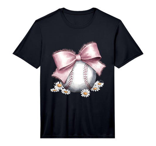 Baseball Coquette Bow Baseball T-Shirt - Casual Everyday Wear Men Women - T-Shirt, Sweatshirt, Hoodie