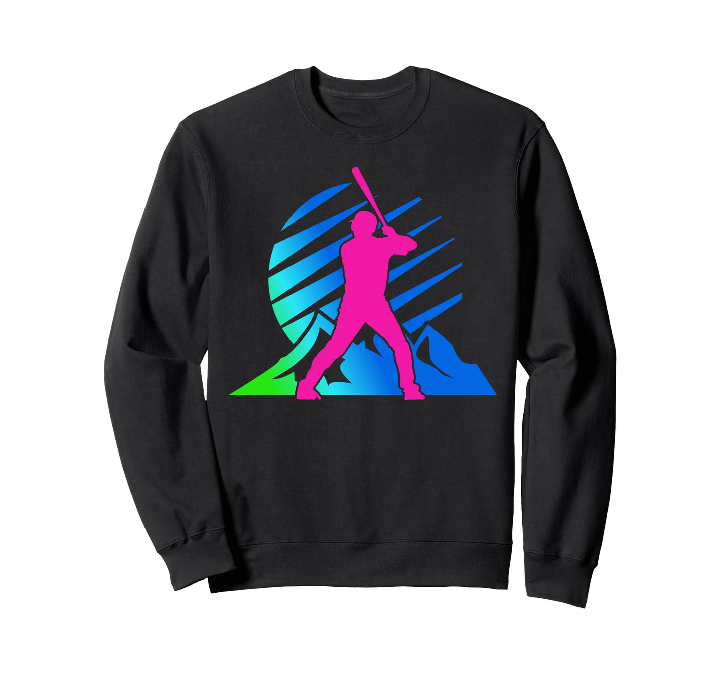 Baseball Fan 80S 90S Batter Sweatshirt - Custom Art Print for Adults - T-Shirt, Sweatshirt, Hoodie