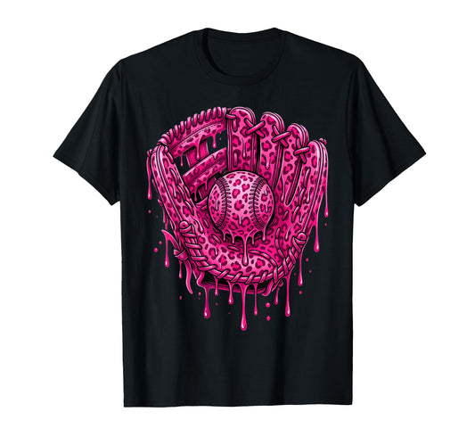 Baseball Drip Leopard Pattern Dripping T-Shirt - Unique Graphic for Adults - T-Shirt, Sweatshirt, Hoodie