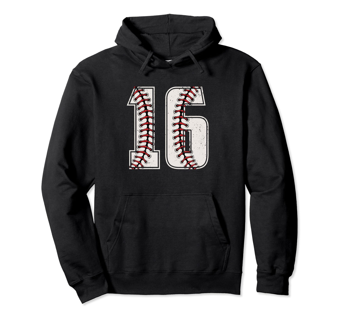 Baseball Player Number 16 Sixteen Hoodie - Trendy Graphic for Adults - T-Shirt, Sweatshirt, Hoodie