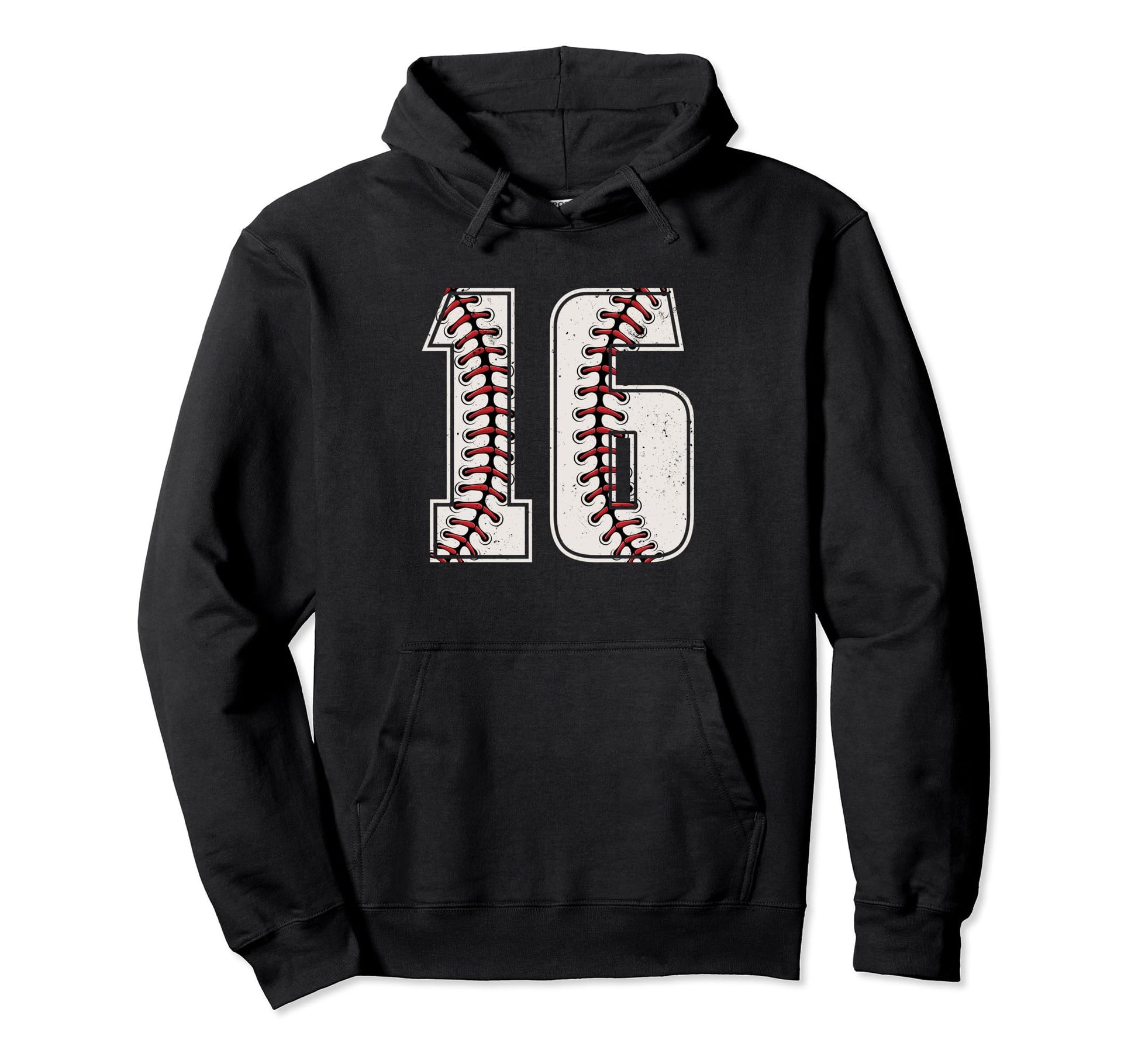 Baseball Player Number 16 Sixteen Hoodie - Trendy Graphic for Adults - T-Shirt, Sweatshirt, Hoodie
