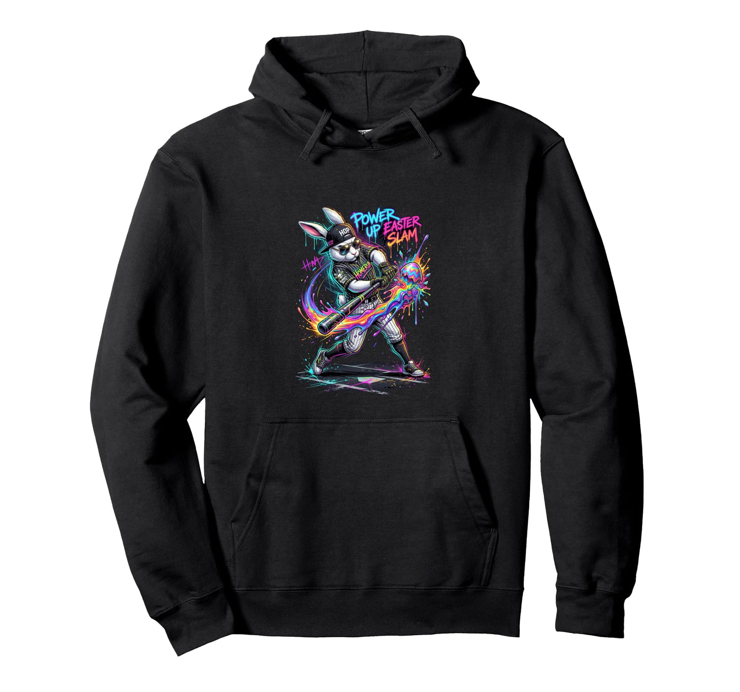 Funny Dripping Drip Rabbit Bunny Hoodie - Minimalist Print for Adults - T-Shirt, Sweatshirt, Hoodie