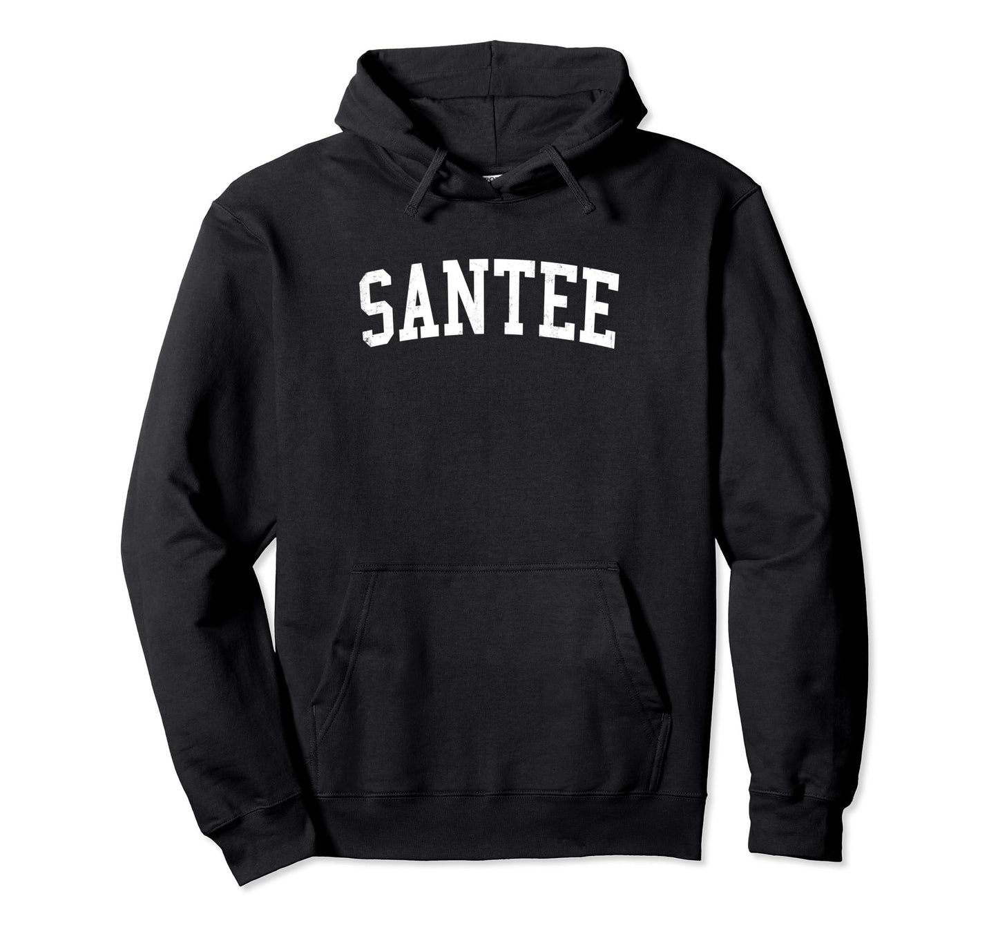 Santee Ca Distressed White Varsity Hoodie - Minimalist Print Unisex - T-Shirt, Sweatshirt, Hoodie