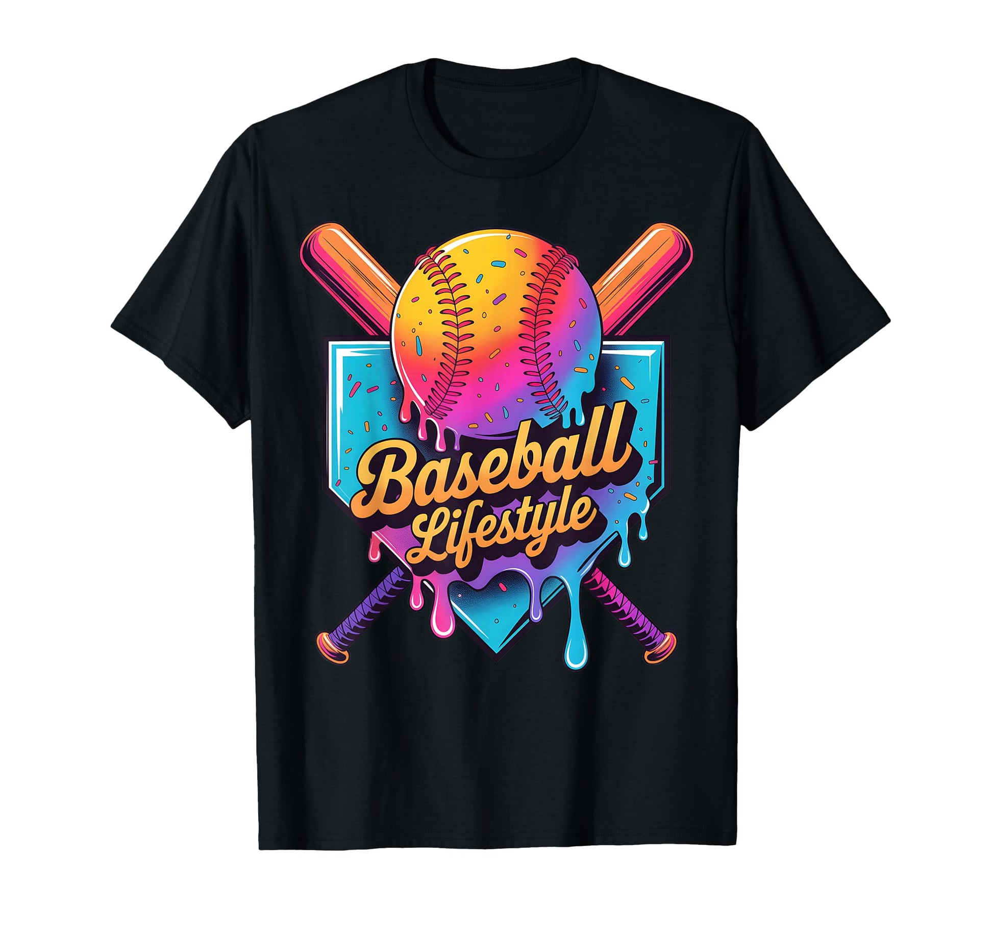 Baseball Lifestyle Drip Icecream T-Shirt - Minimalist Print Men Women - T-Shirt, Sweatshirt, Hoodie