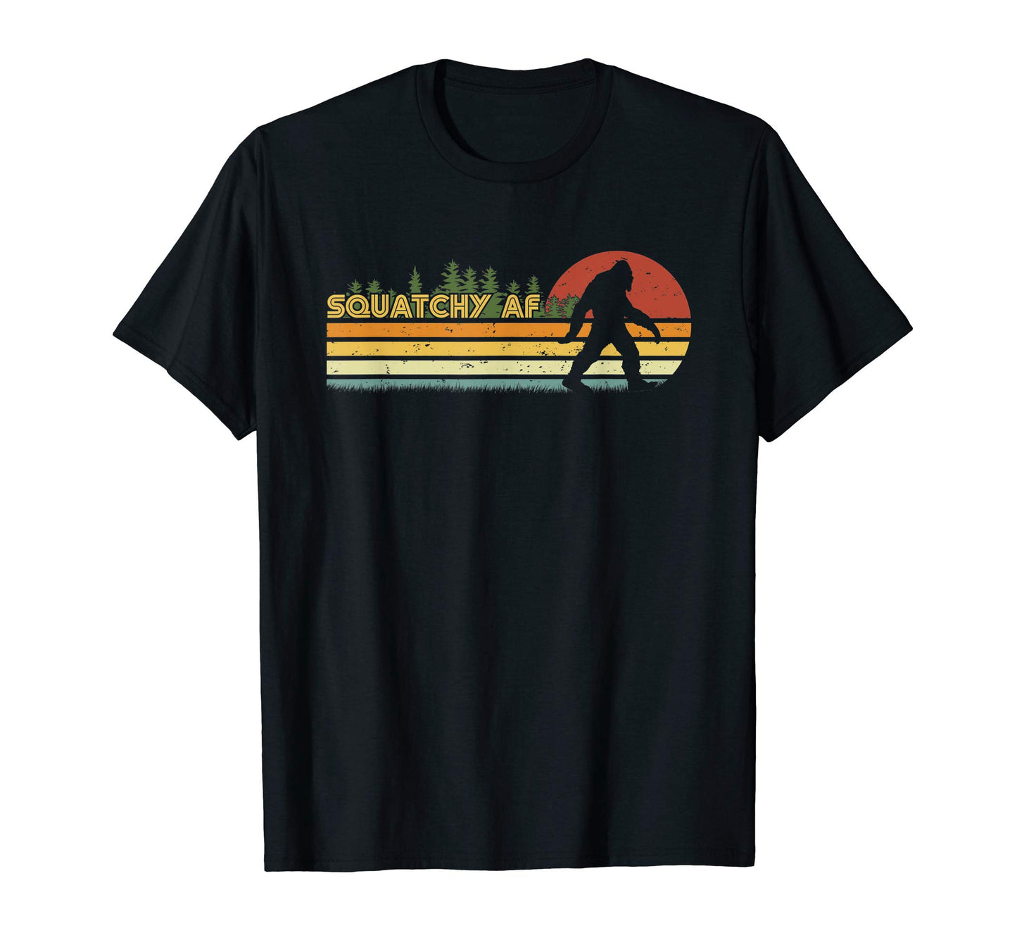 Squatchy Af Funny Stripes Bigfoot T-Shirt - Graphic Print for Adults - T-Shirt, Sweatshirt, Hoodie