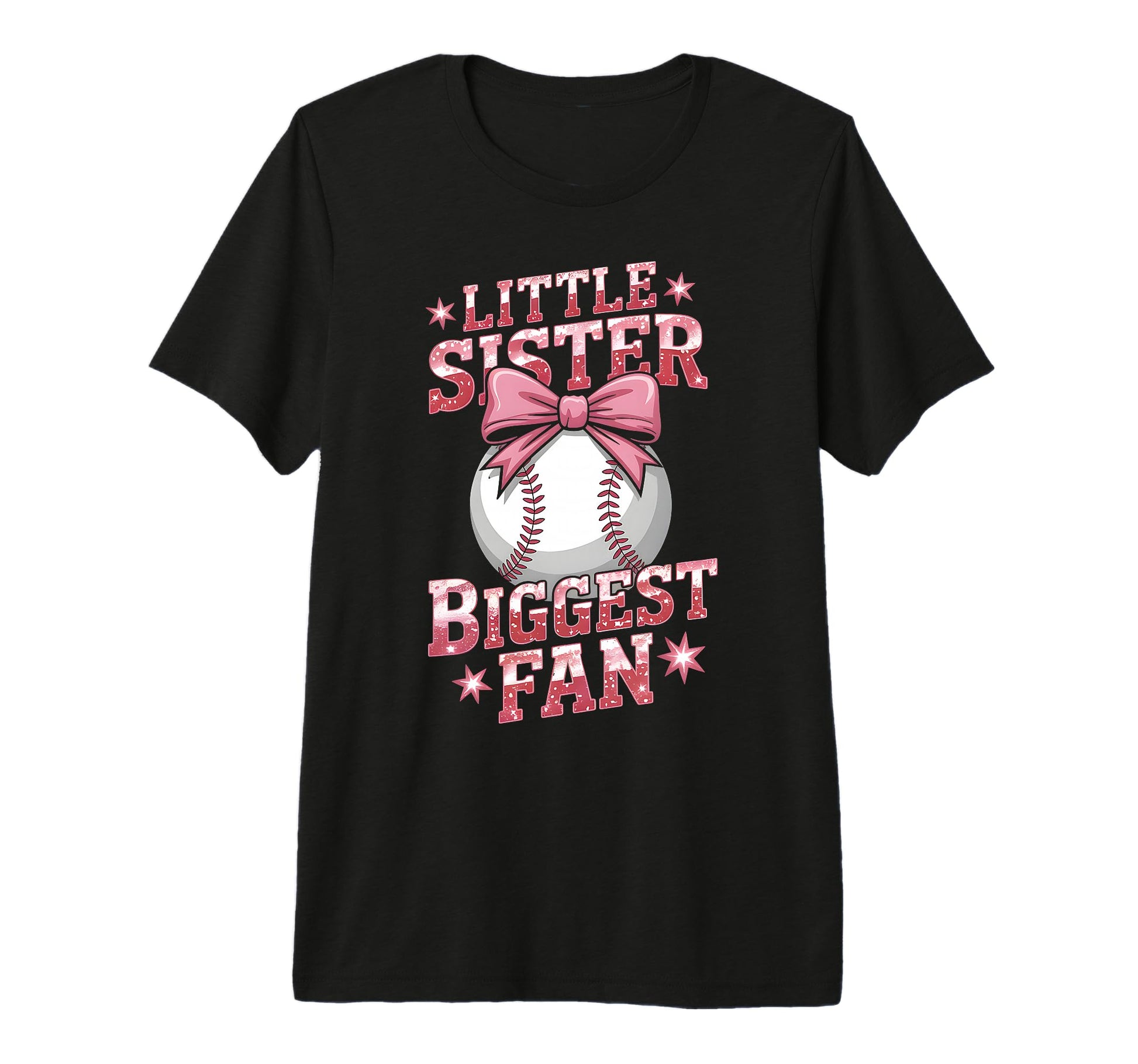 Baseball Little Sister Biggest Fan T-Shirt - Fun Novelty Design for Adults - T-Shirt, Sweatshirt, Hoodie