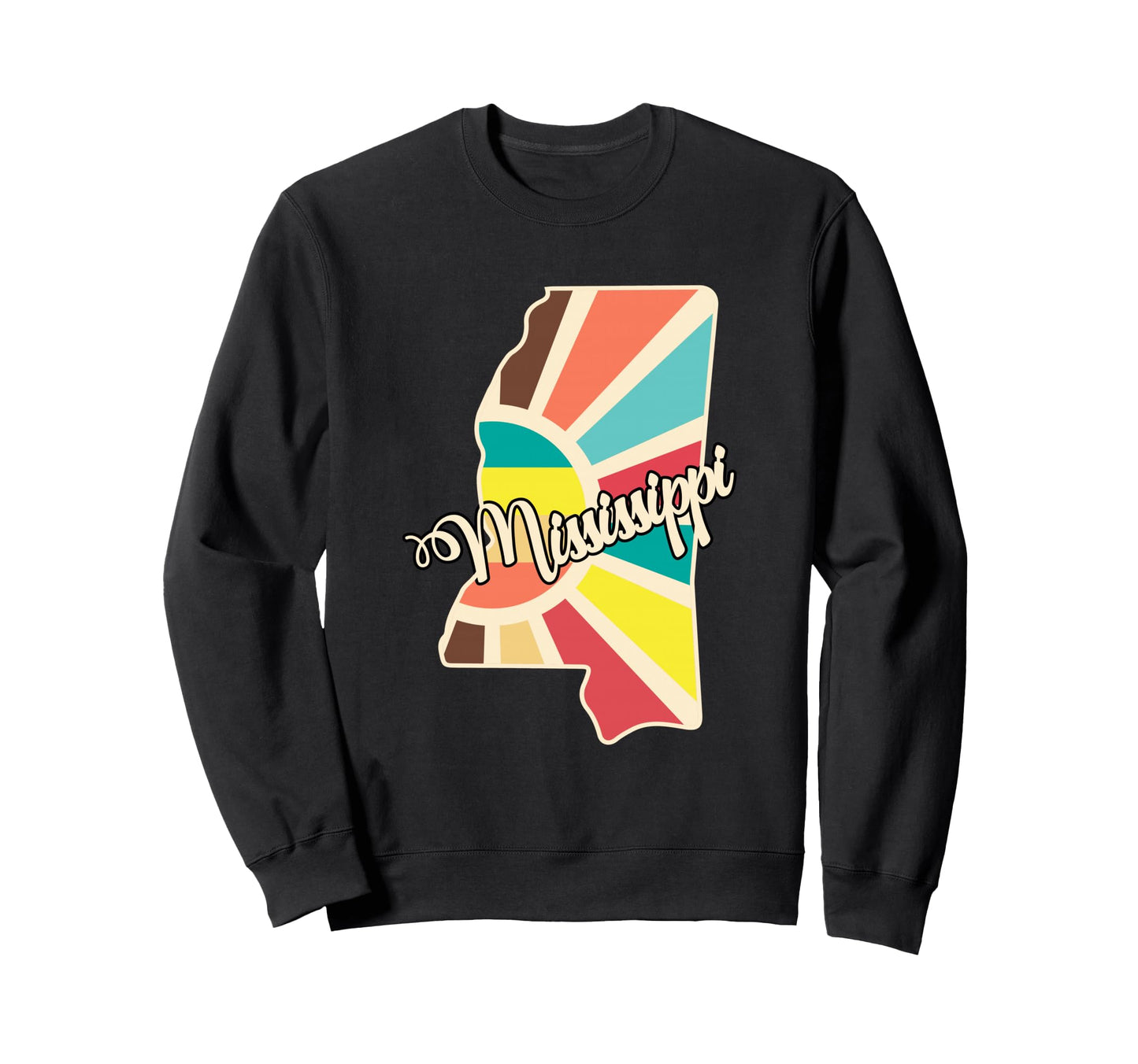Mississippi Pride Colorful State Sweatshirt - Graphic Print for Adults - T-Shirt, Sweatshirt, Hoodie