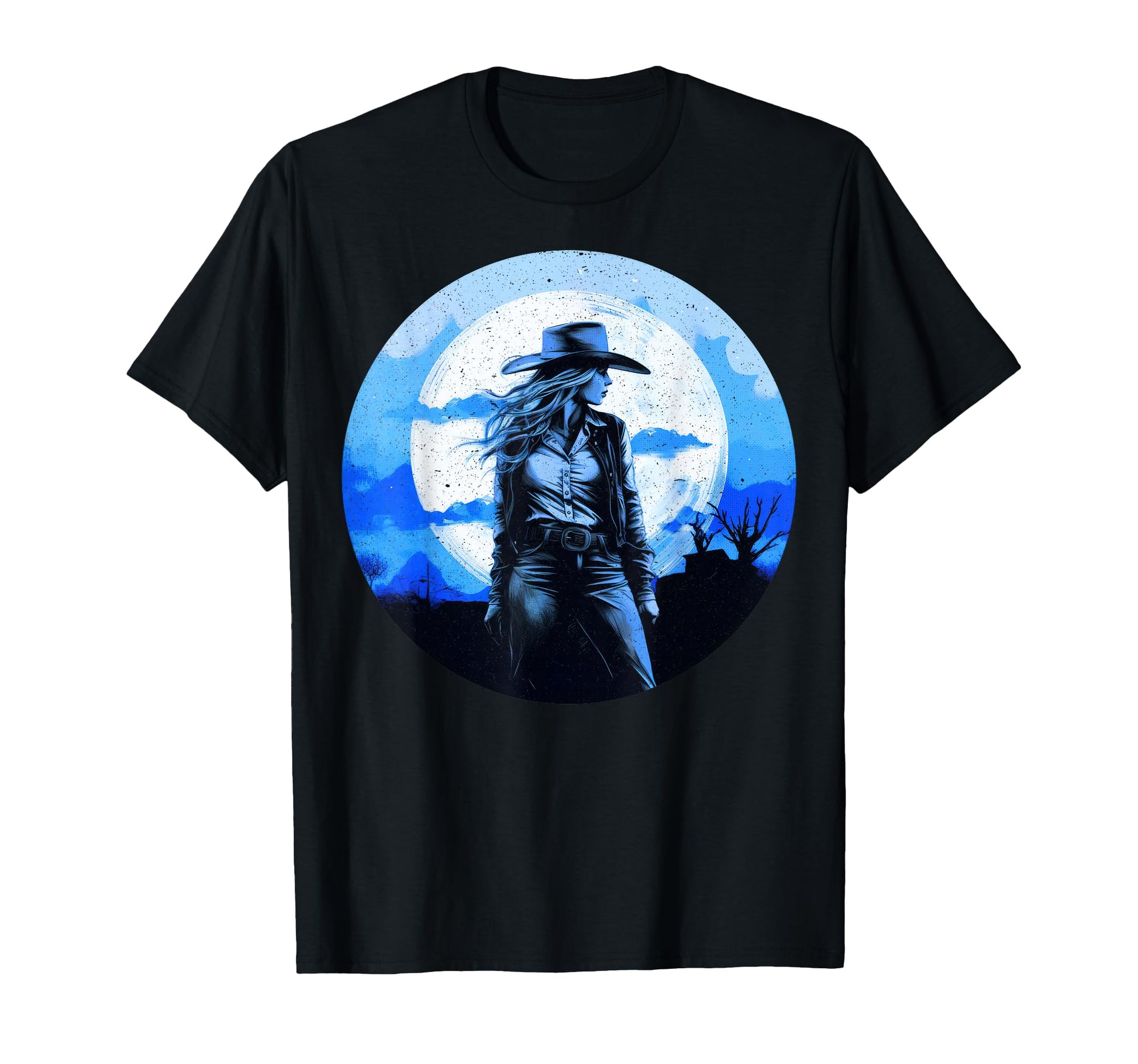 Cowgirl Moonrise Silhouette Country T-Shirt - Streetwear Style Unisex - T-Shirt, Sweatshirt, Hoodie