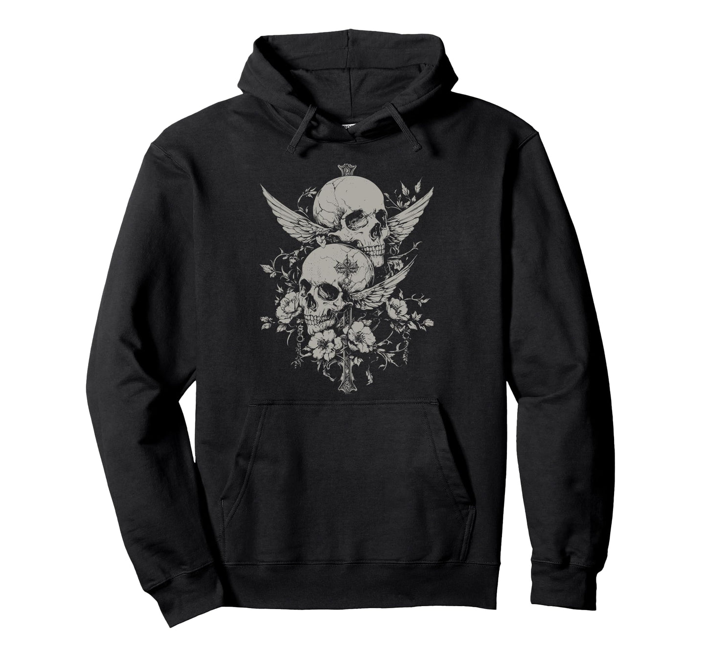 Skull Cross Y2K Grunge Aesthetic Alt Hoodie - Graphic Print for Adults - T-Shirt, Sweatshirt, Hoodie