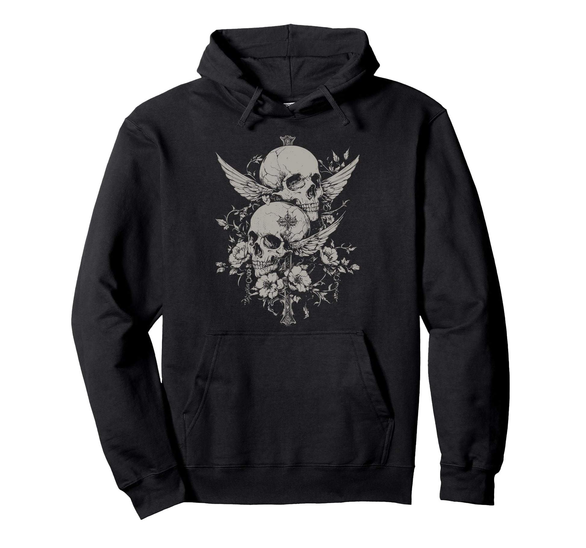 Skull Cross Y2K Grunge Aesthetic Alt Hoodie - Graphic Print for Adults - T-Shirt, Sweatshirt, Hoodie