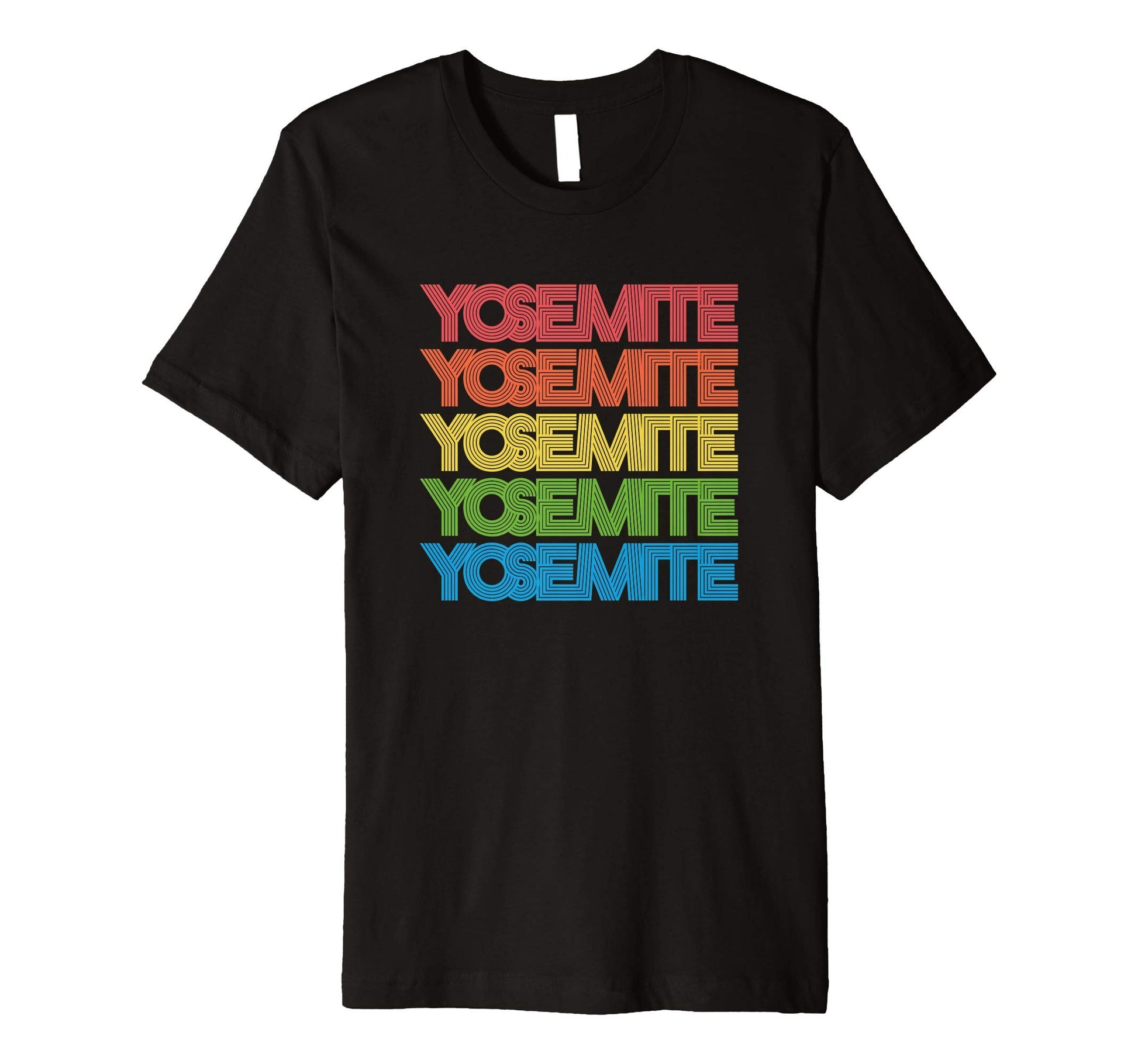 60S Rainbow Typography Yosemite T-Shirt - Custom Art Print Men Women - T-Shirt, Sweatshirt, Hoodie