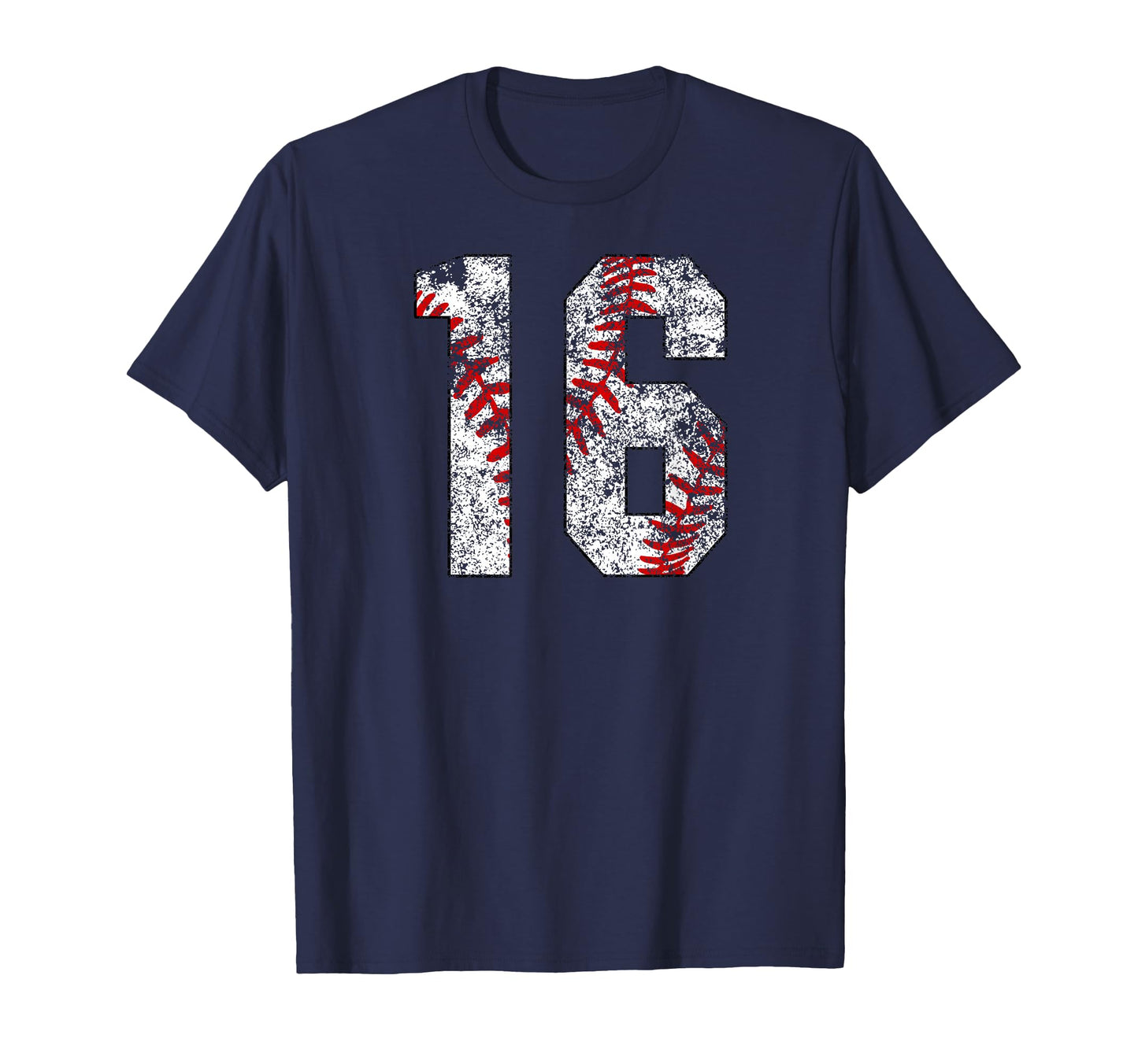 Distressed Baseball Number 16 Jersey T-Shirt - Novelty Apparel Unisex - T-Shirt, Sweatshirt, Hoodie