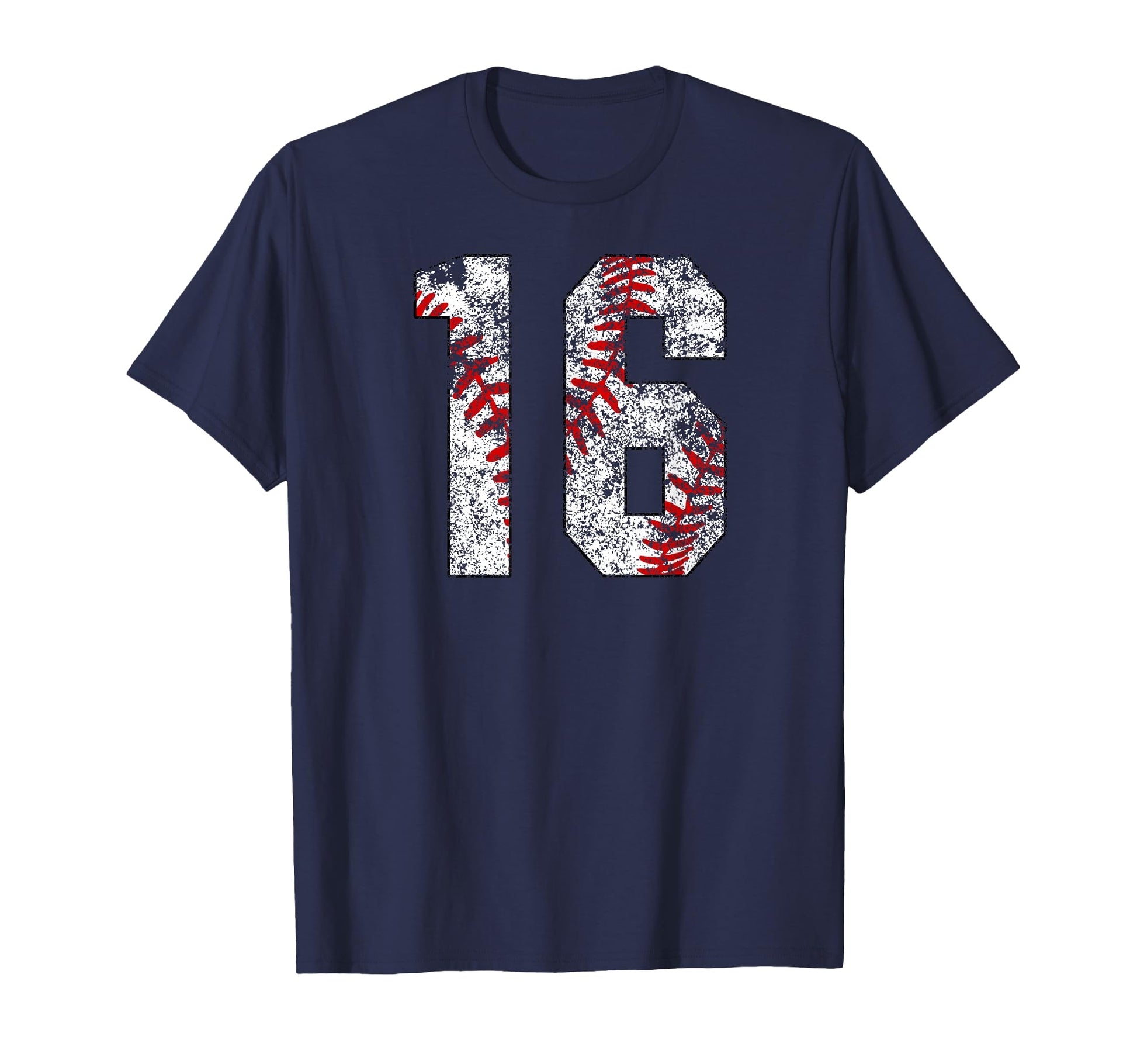 Distressed Baseball Number 16 Jersey T-Shirt - Novelty Apparel Unisex - T-Shirt, Sweatshirt, Hoodie