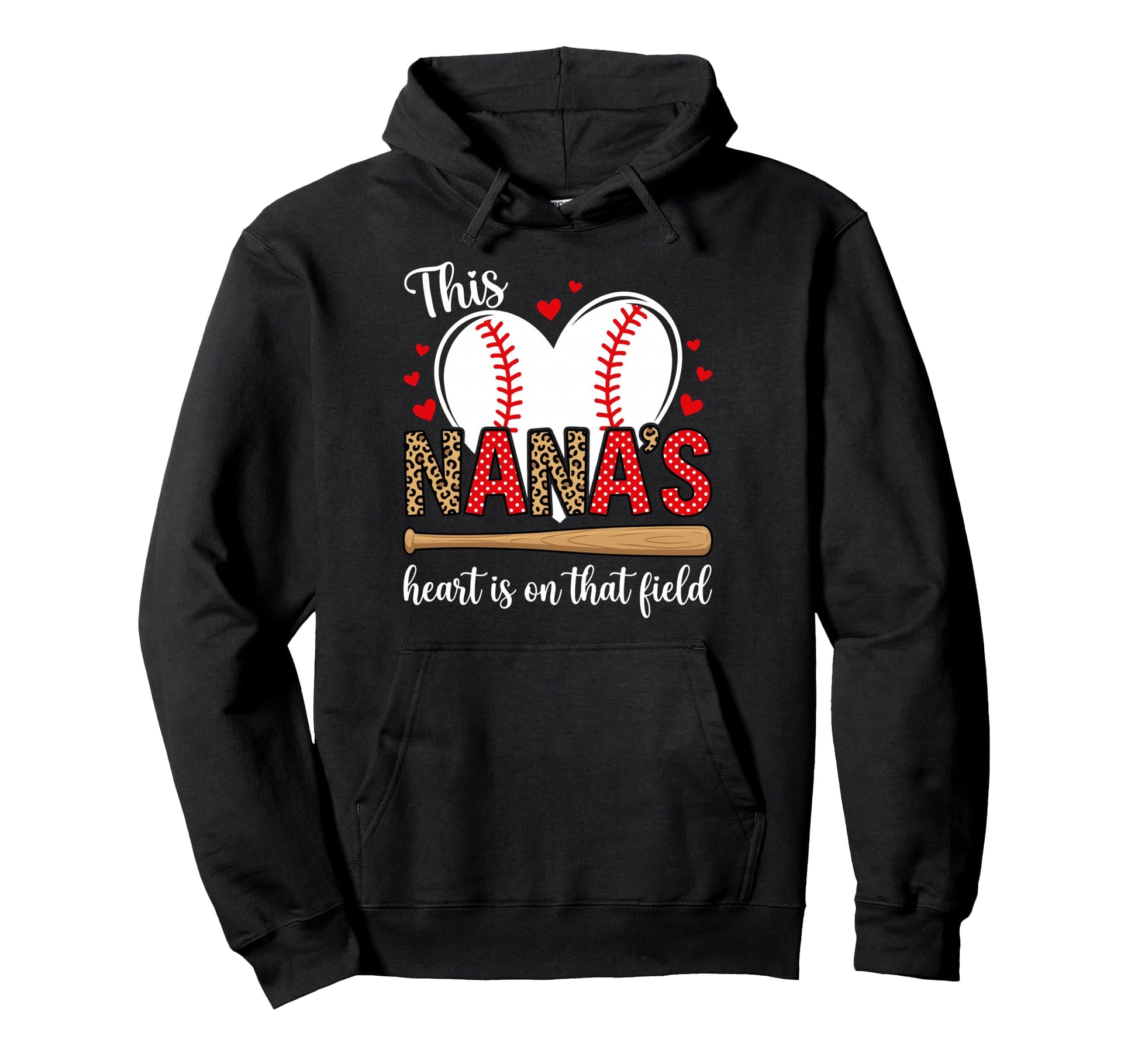 Nanas Baseball Field Leopard Polka Dot Hoodie - Custom Art Print Unisex - T-Shirt, Sweatshirt, Hoodie