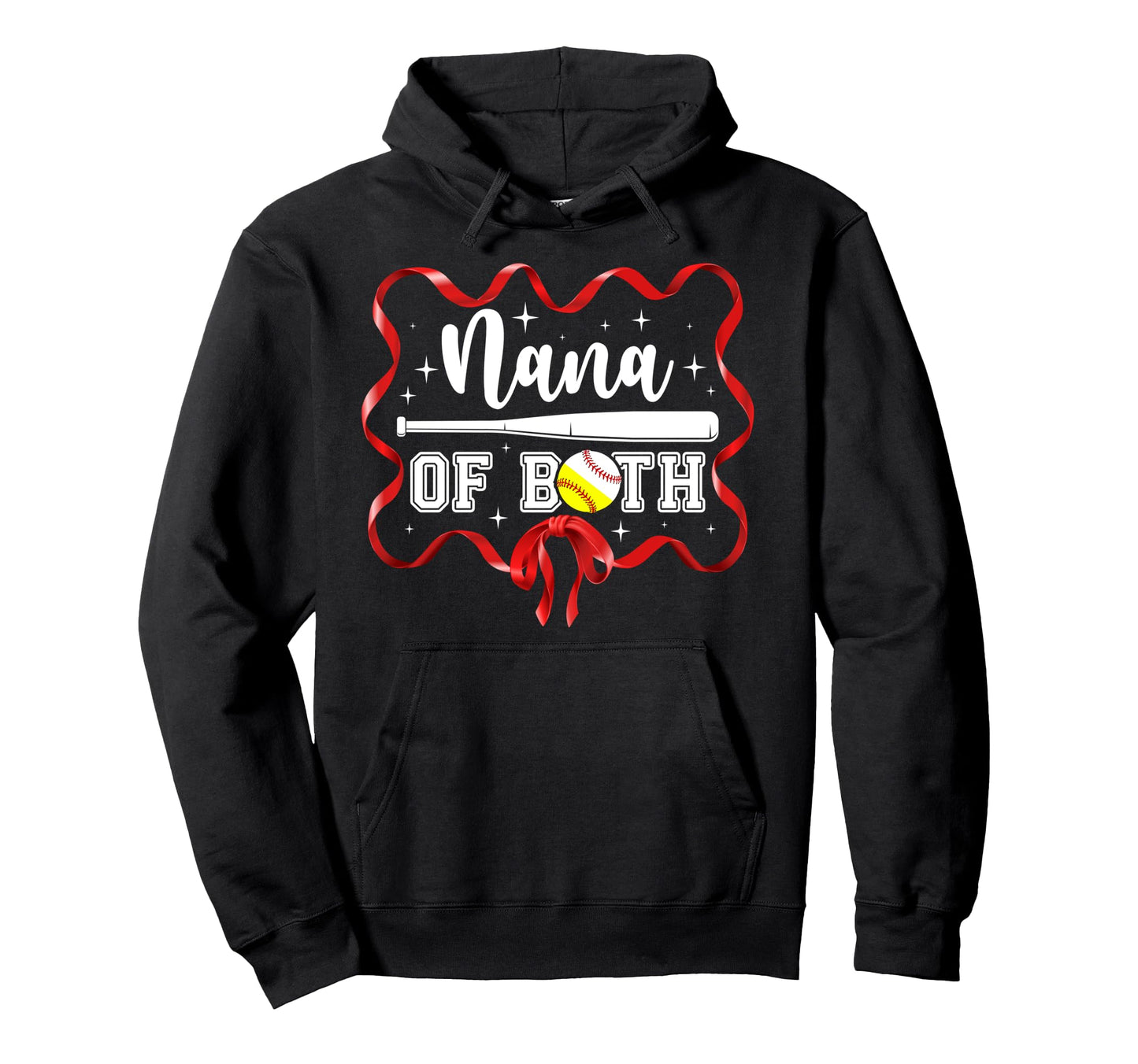 Nana Both Coquette Baseball Softball Nana Hoodie - Novelty Apparel Unisex - T-Shirt, Sweatshirt, Hoodie