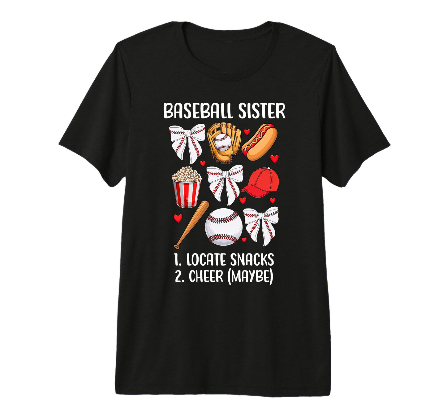 Baseball Sister Coquette Bow Game T-Shirt - Casual Everyday Wear Unisex - T-Shirt, Sweatshirt, Hoodie