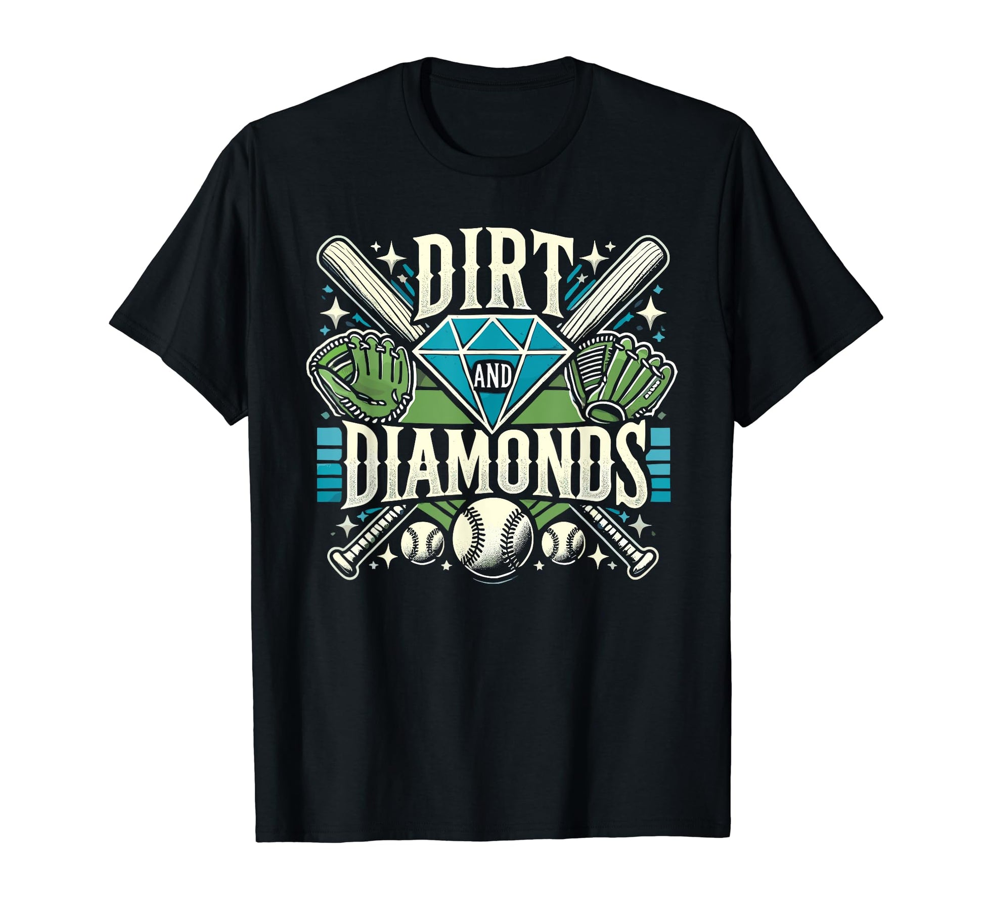 Dirt And Diamonds Baseball Baseball T-Shirt - Custom Art Print for Adults - T-Shirt, Sweatshirt, Hoodie