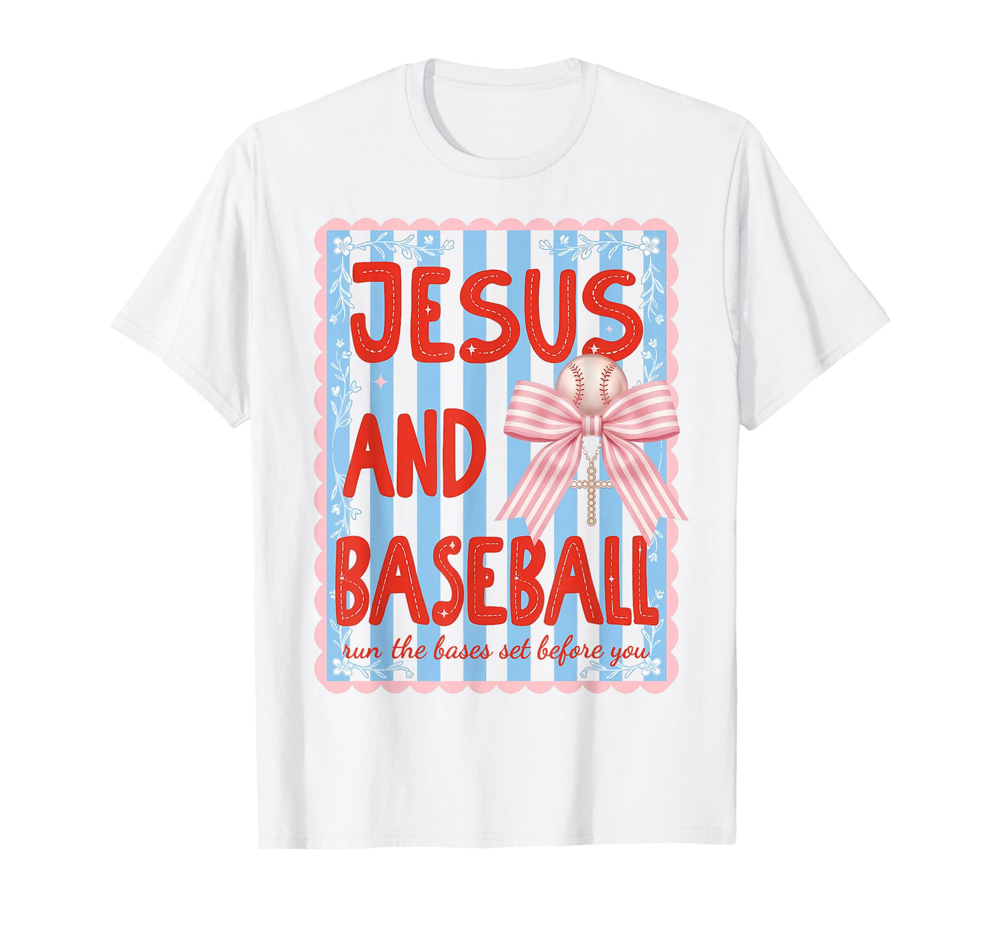 Jesus And Baseball Runs Bases Set T-Shirt - Graphic Print for Adults - T-Shirt, Sweatshirt, Hoodie