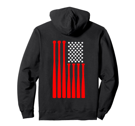 American Flag Baseball Baseball Hoodie - Streetwear Style Men Women - T-Shirt, Sweatshirt, Hoodie
