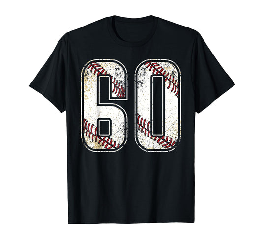 60 Baseball Jersey Number 60 Birthday T-Shirt - Minimalist Print Unisex - T-Shirt, Sweatshirt, Hoodie