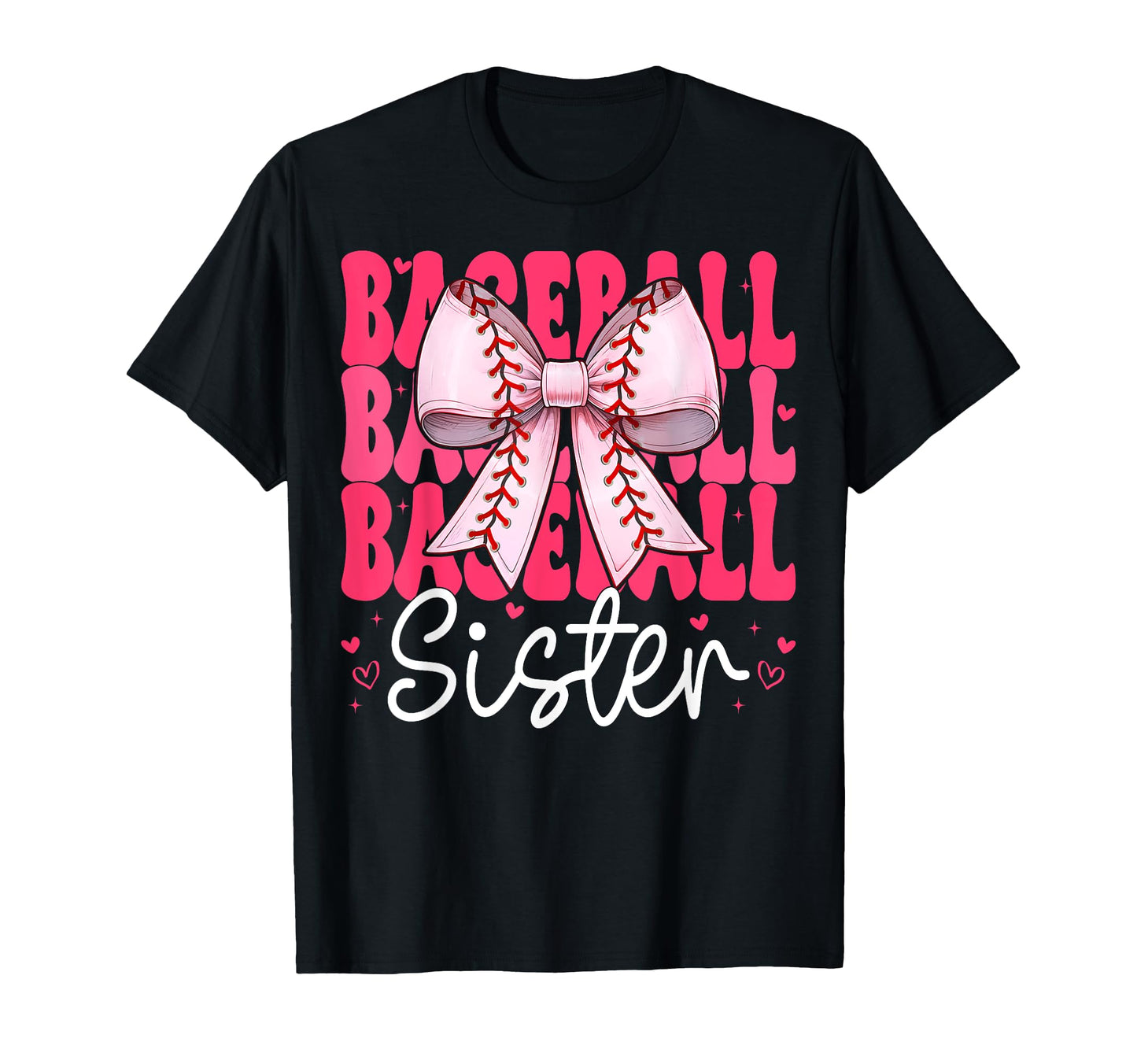 Baseball Sister Baseball Coquette Bow T-Shirt - Aesthetic Graphic Unisex - T-Shirt, Sweatshirt, Hoodie
