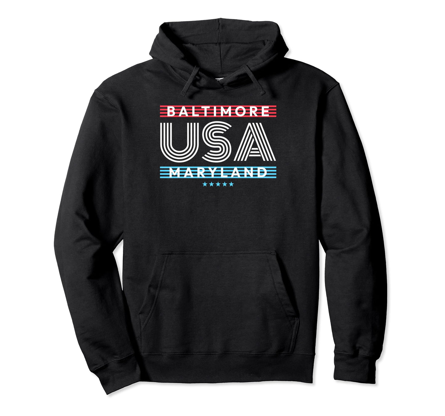 Baltimore Usa Stripes Hoodie - Novelty Apparel Unisex - T-Shirt, Sweatshirt, Hoodie