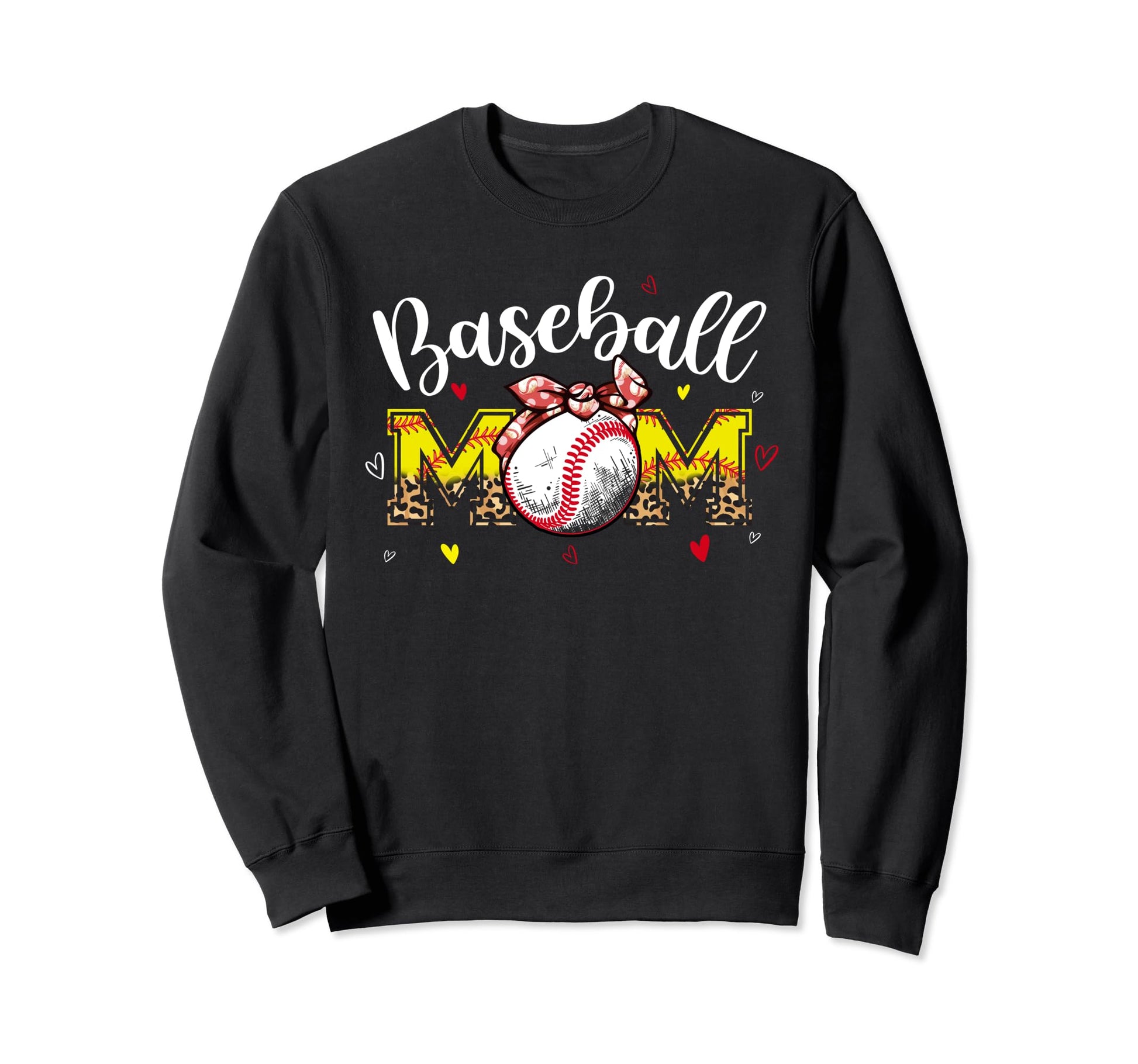 Baseball Mom Headband Leopard Sweatshirt - Graphic Print Men Women - T-Shirt, Sweatshirt, Hoodie