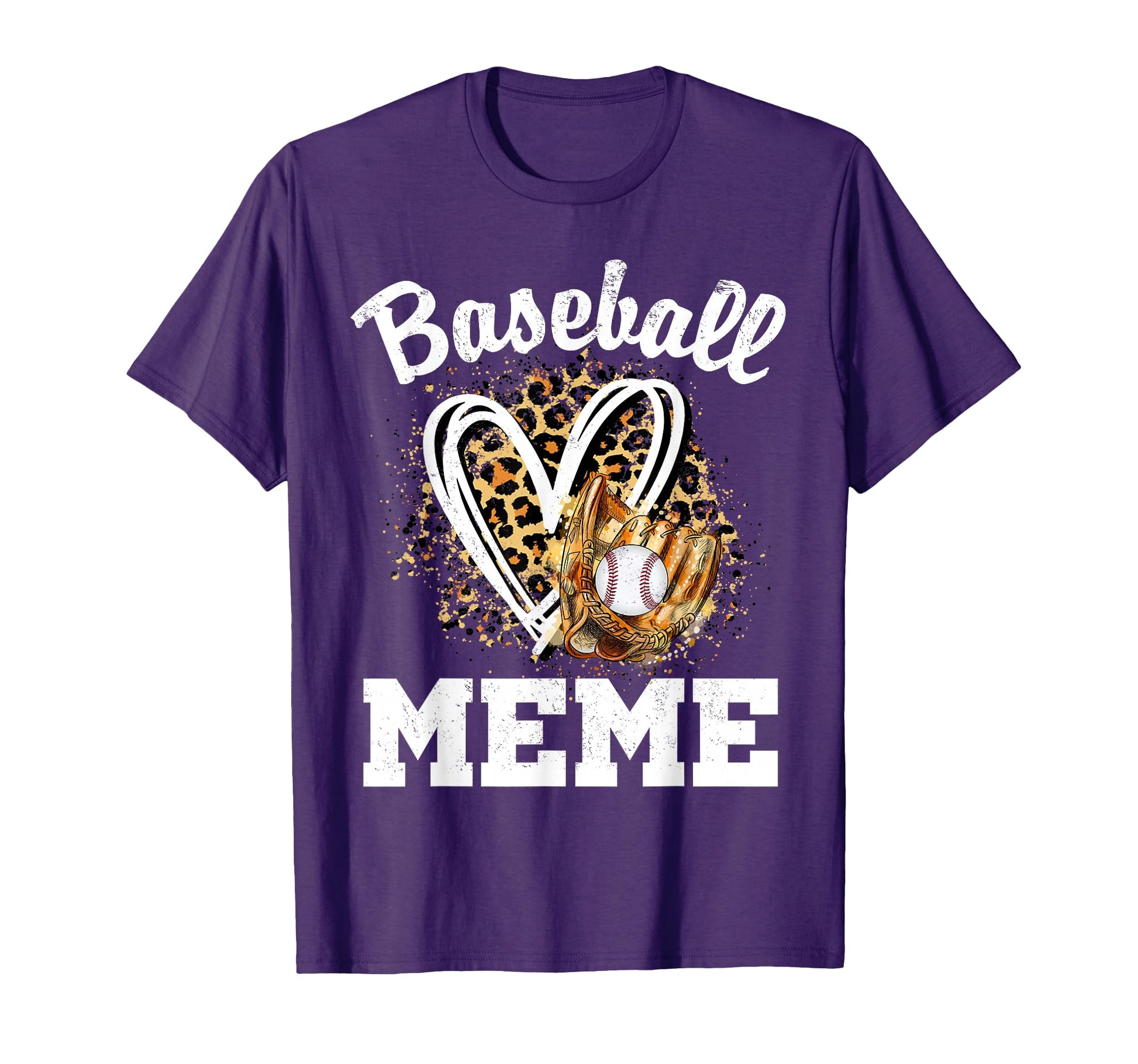 Baseball Meme Leopard Heart Matching T-Shirt - Novelty Apparel Men Women - T-Shirt, Sweatshirt, Hoodie