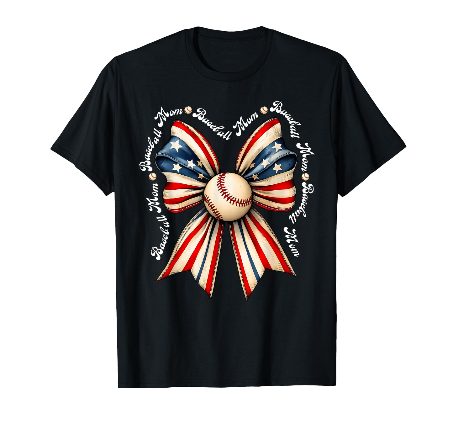 Coquette Baseball Mom 4Th July Us Flag T-Shirt - Graphic Print for Adults - T-Shirt, Sweatshirt, Hoodie
