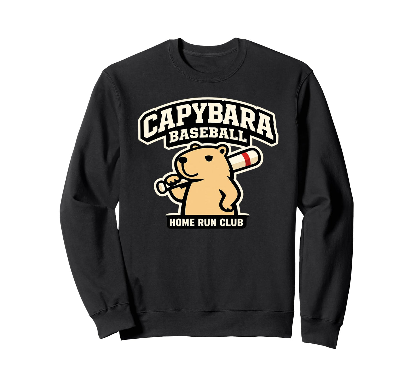 Capybara Baseball Home Run Club Sweatshirt - Minimalist Print for Adults - T-Shirt, Sweatshirt, Hoodie
