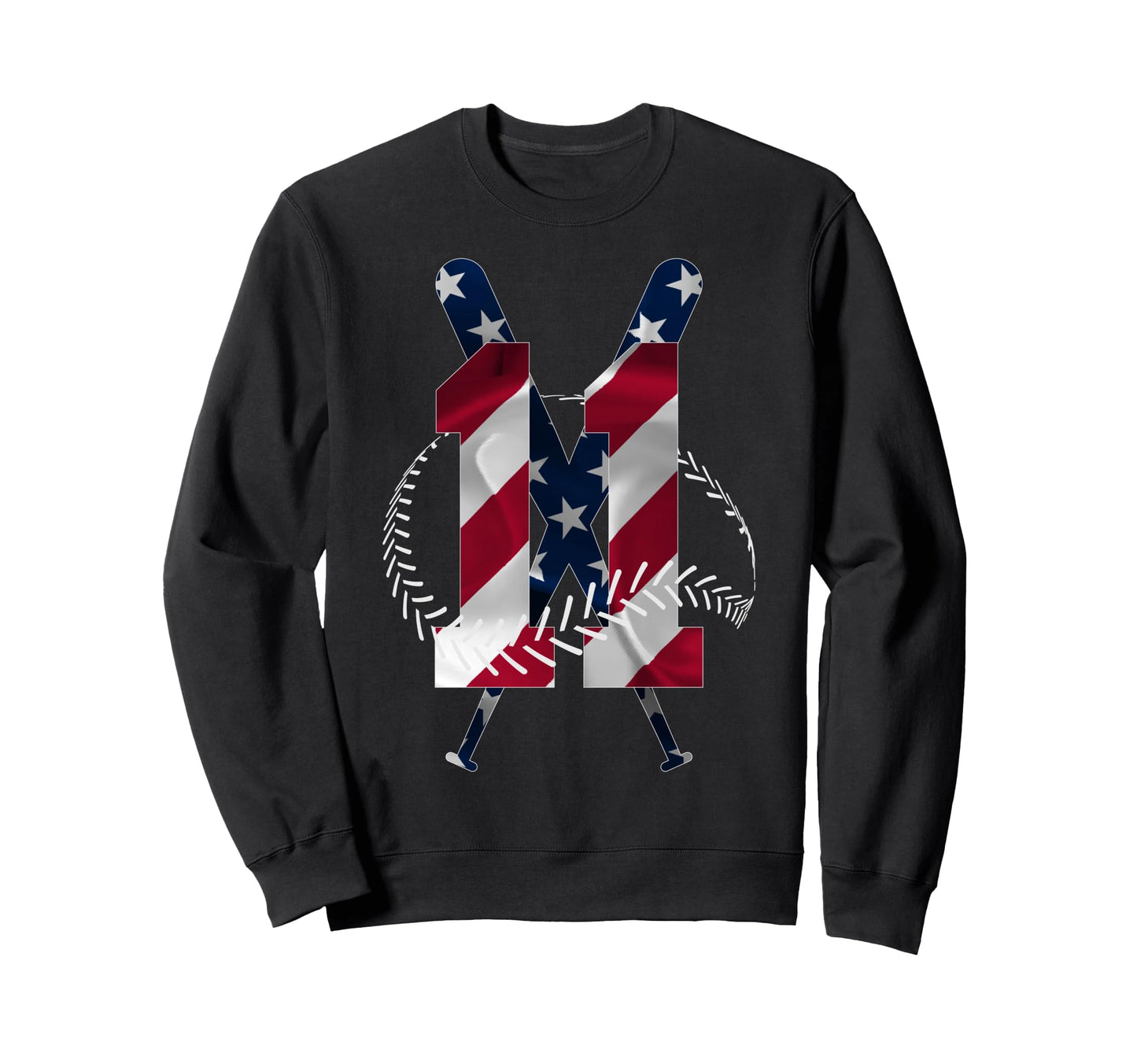 Number 11 Years Baseball 11Th Sweatshirt - Fun Novelty Design for Adults - T-Shirt, Sweatshirt, Hoodie
