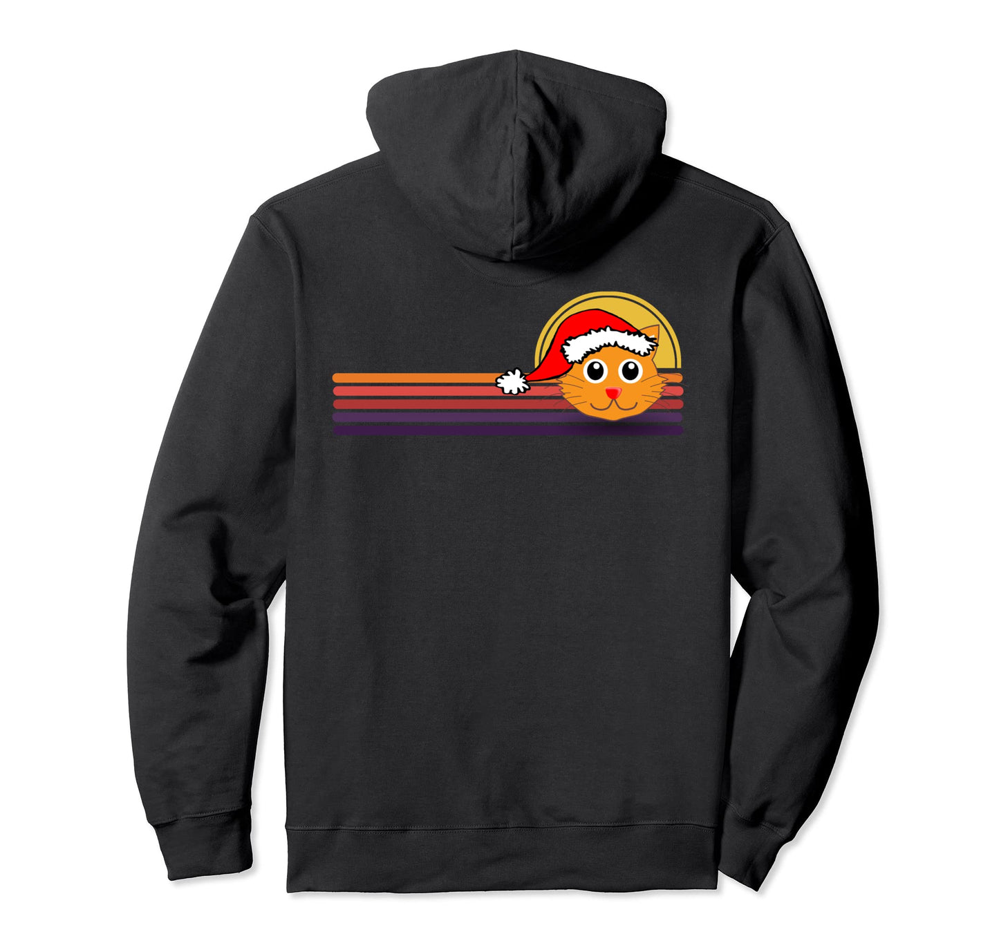 Funny Santa Claus Cat Stripes Hoodie - Streetwear Style for Adults - T-Shirt, Sweatshirt, Hoodie