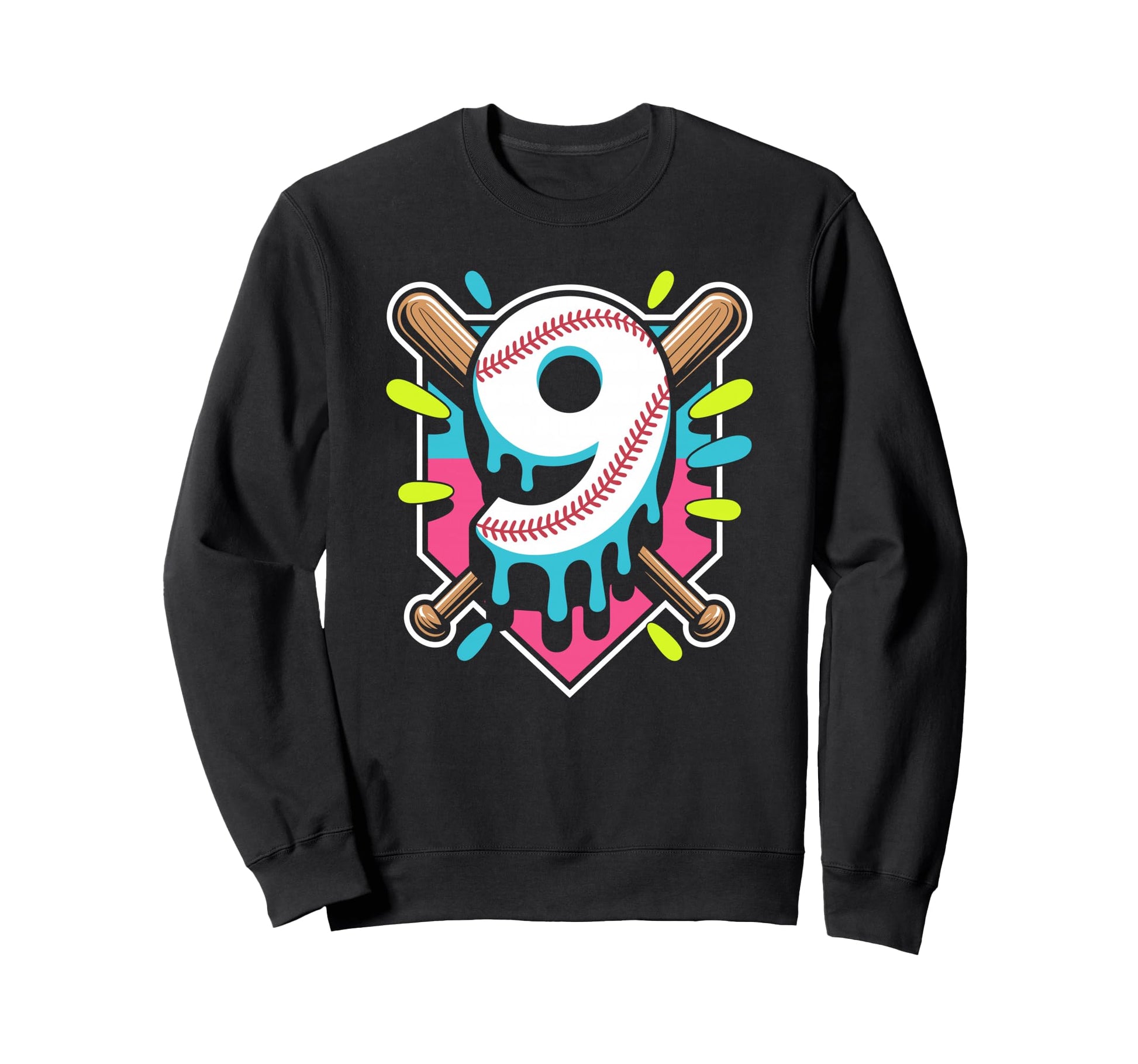 Ninth Inning Birthday Vibes Baseball Sweatshirt - Graphic Print Unisex - T-Shirt, Sweatshirt, Hoodie