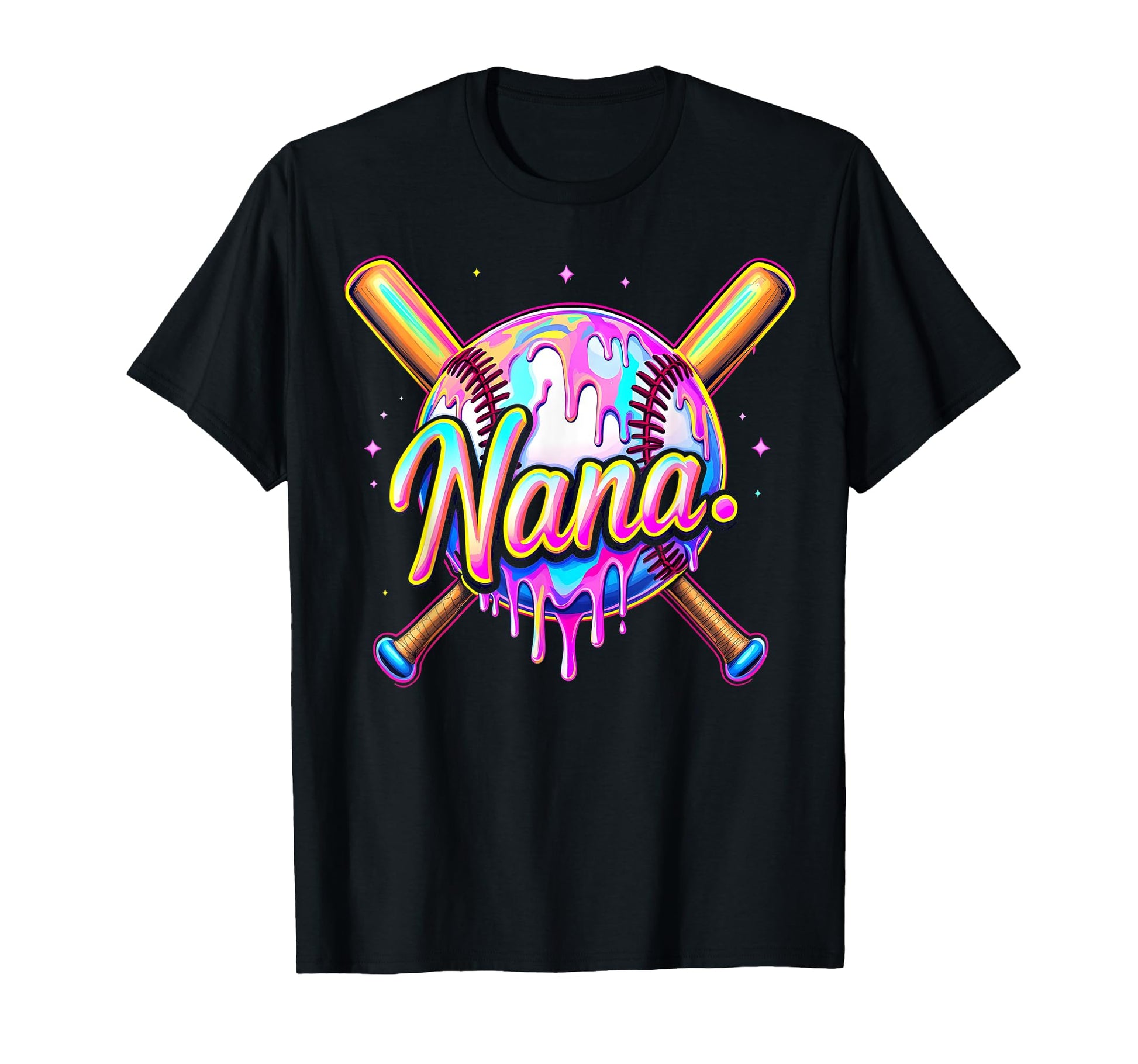 Baseball Drip Nana Tie Dye Baseball T-Shirt - Unique Graphic Unisex - T-Shirt, Sweatshirt, Hoodie
