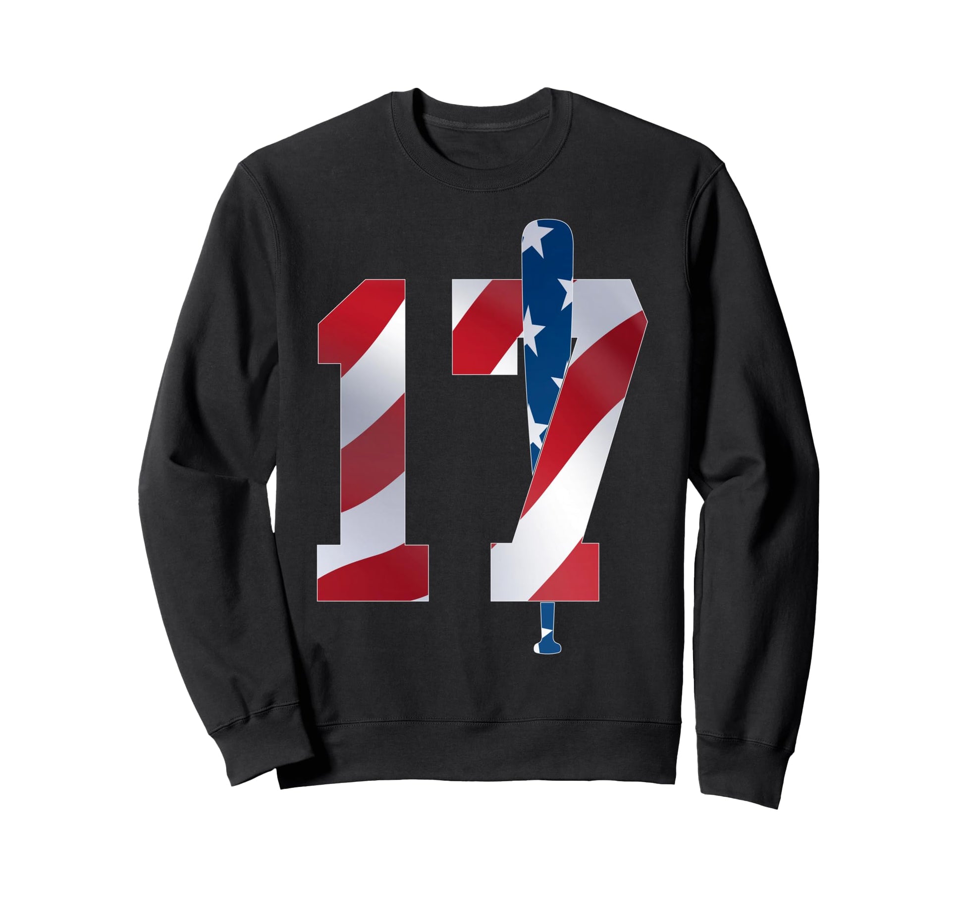 Number 17 Years Baseball 17Th Sweatshirt - Minimalist Print Men Women - T-Shirt, Sweatshirt, Hoodie