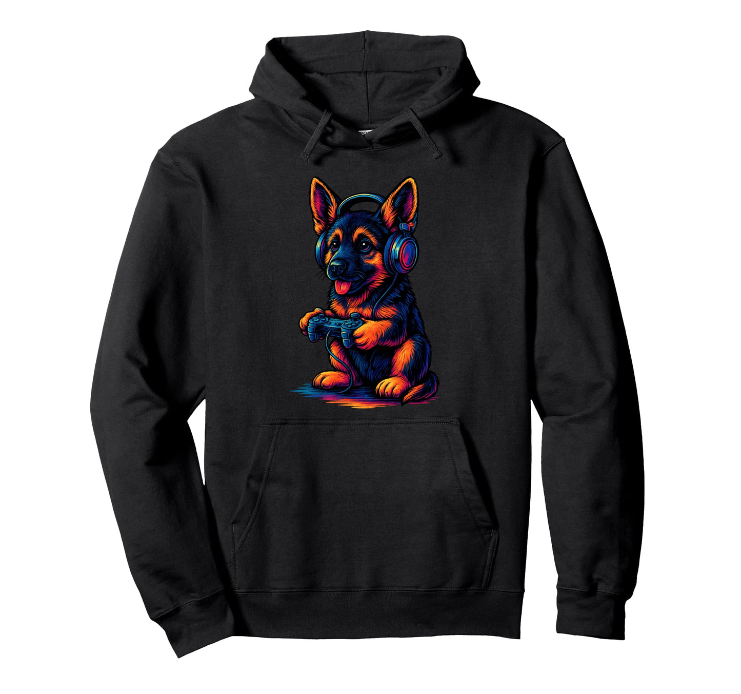 German Shepherd Gamer Gaming Dog Lover Hoodie - Fun Novelty Design Unisex - T-Shirt, Sweatshirt, Hoodie