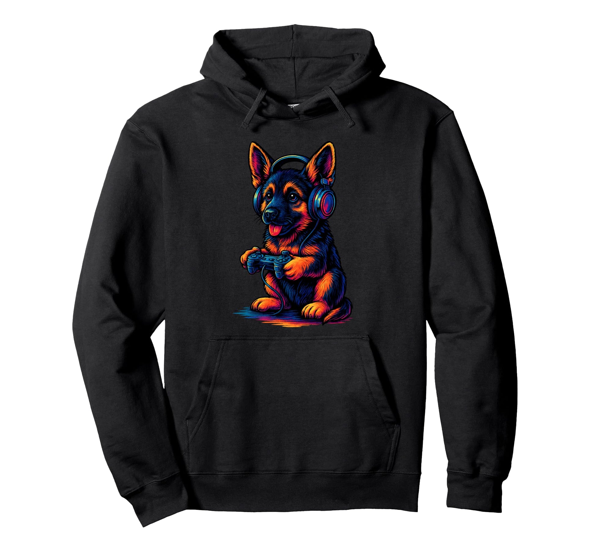 German Shepherd Gamer Gaming Dog Lover Hoodie - Fun Novelty Design Unisex - T-Shirt, Sweatshirt, Hoodie