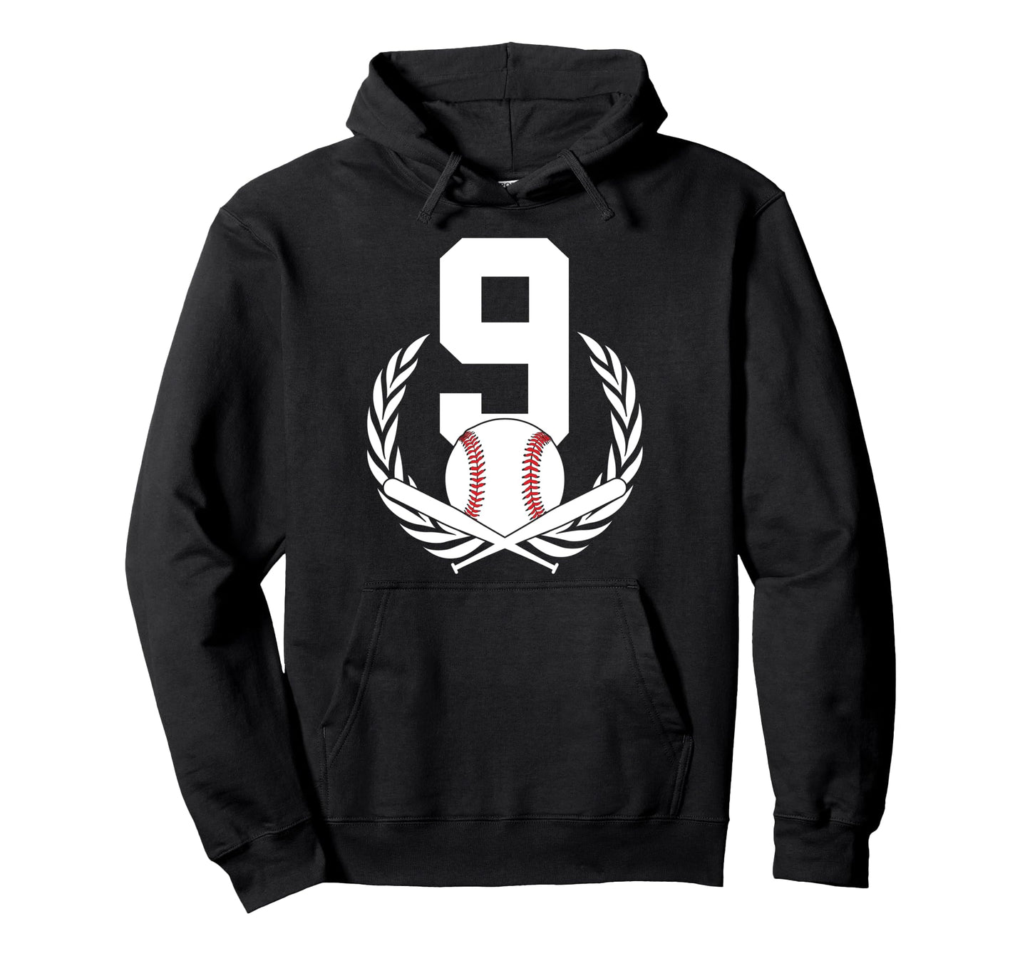 9 Years Number 9 Baseball 9Th Birthday Hoodie - Graphic Print for Adults - T-Shirt, Sweatshirt, Hoodie