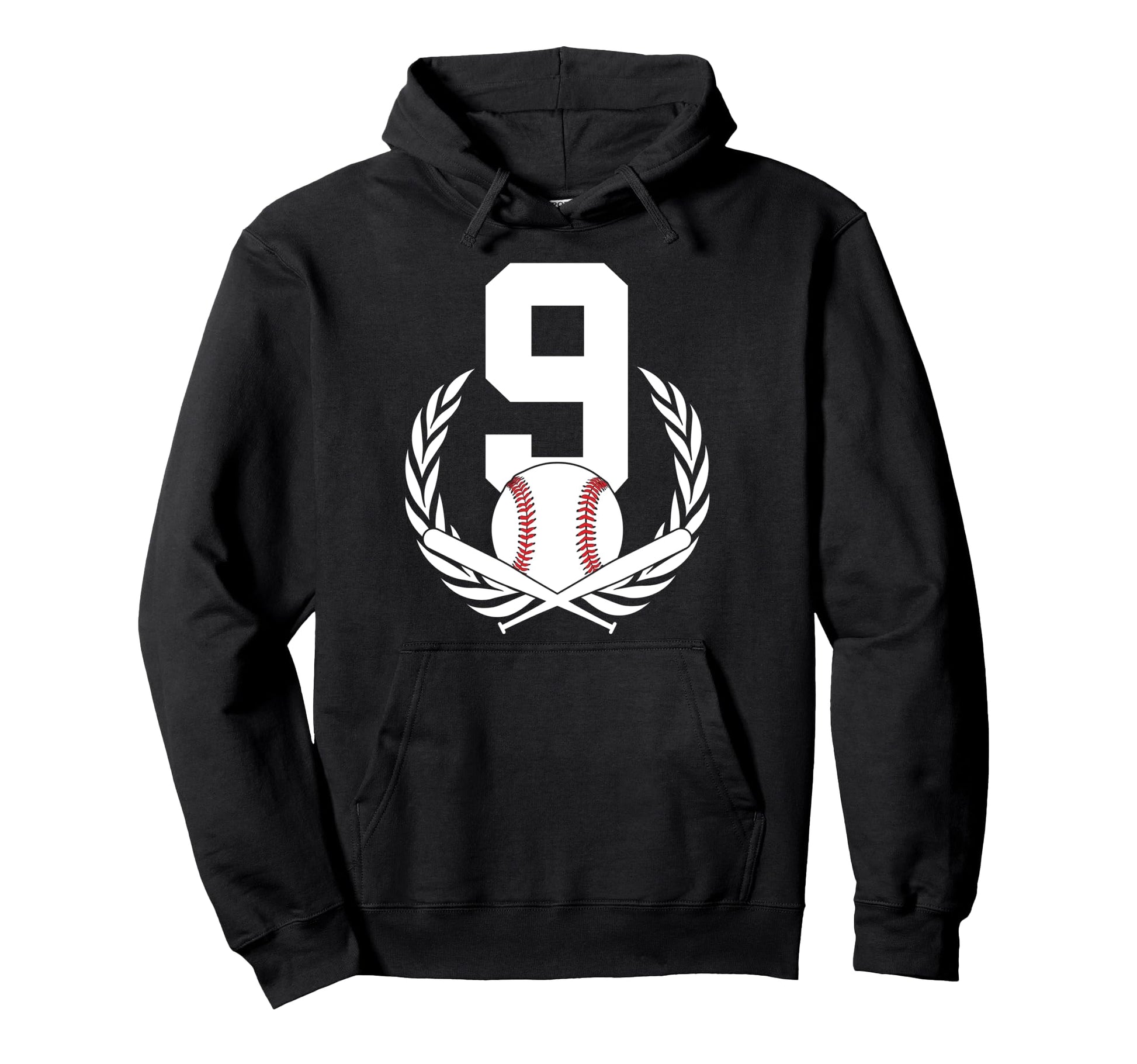 9 Years Number 9 Baseball 9Th Birthday Hoodie - Graphic Print for Adults - T-Shirt, Sweatshirt, Hoodie