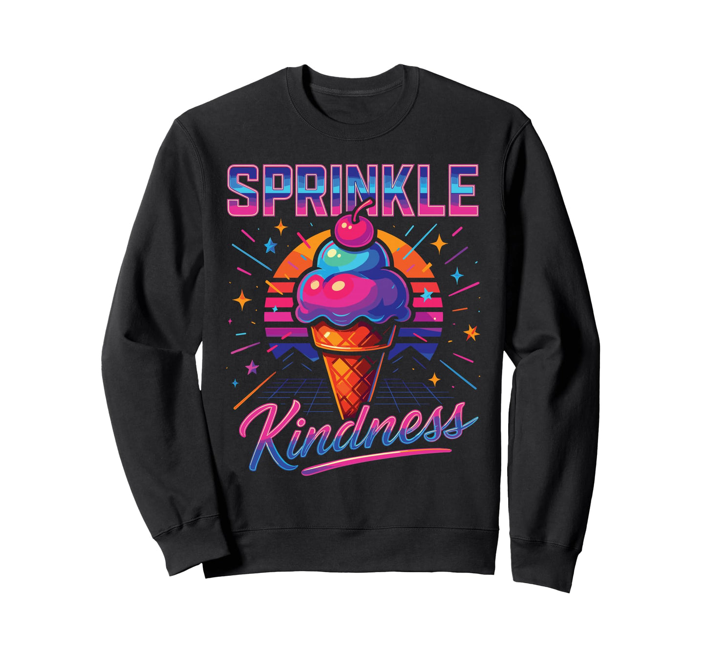 Sprinkle Kindness 80S Ice Cream Sweatshirt - Graphic Print for Adults - T-Shirt, Sweatshirt, Hoodie